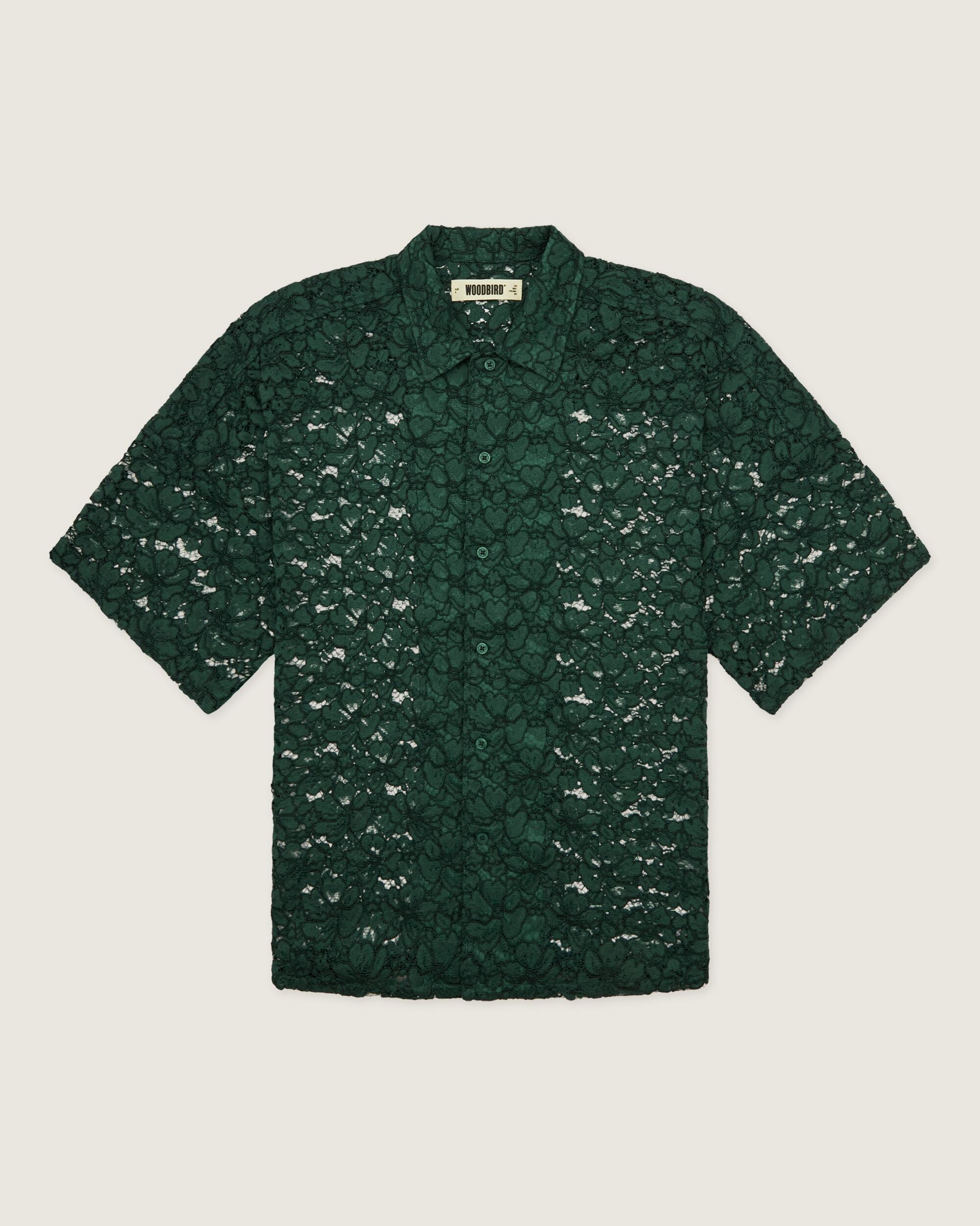 Woodbird Female WBLuna Flower Shirt Shirts Dark Green