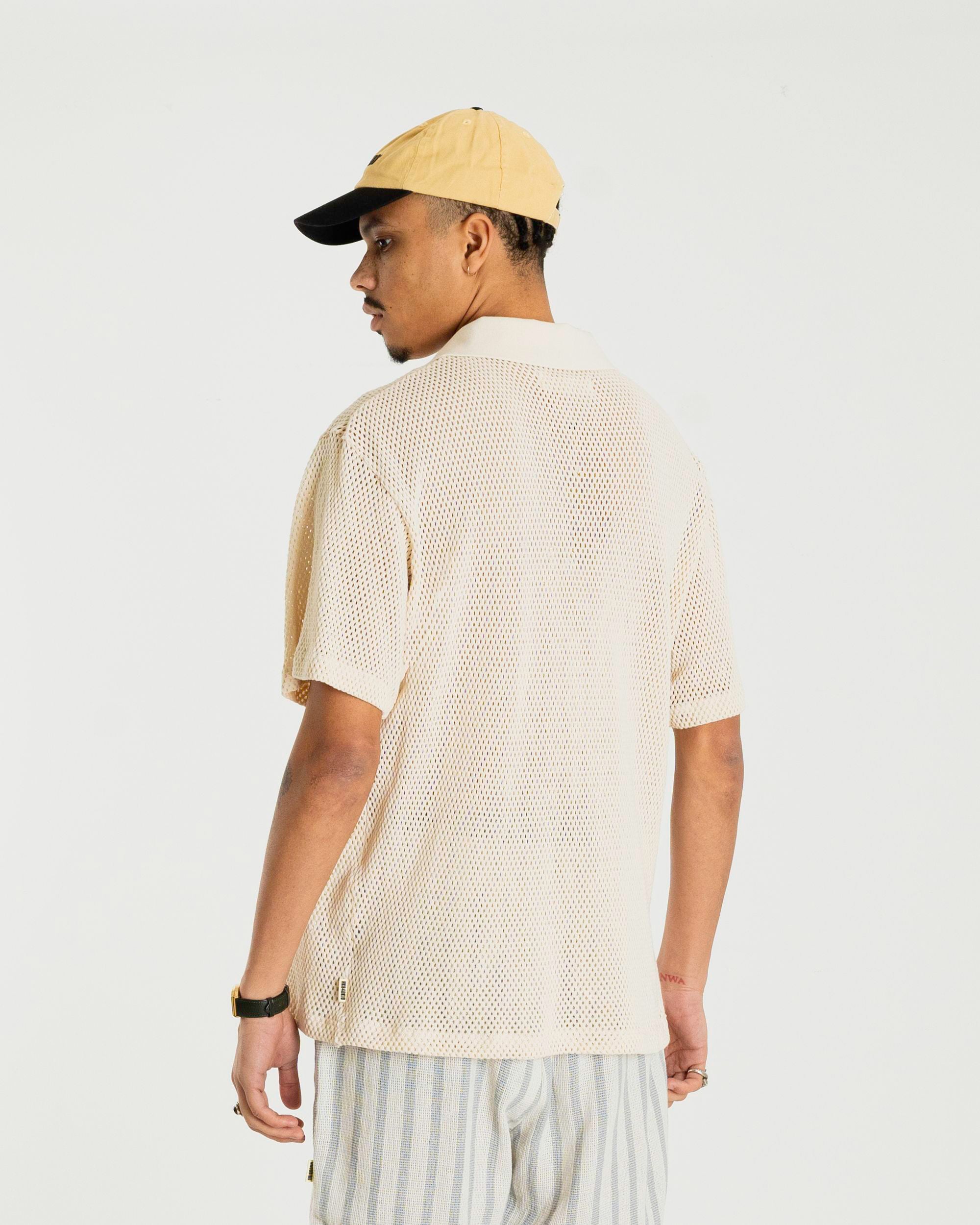 Woodbird WBMoul Mesh Polo T-Shirts Off White