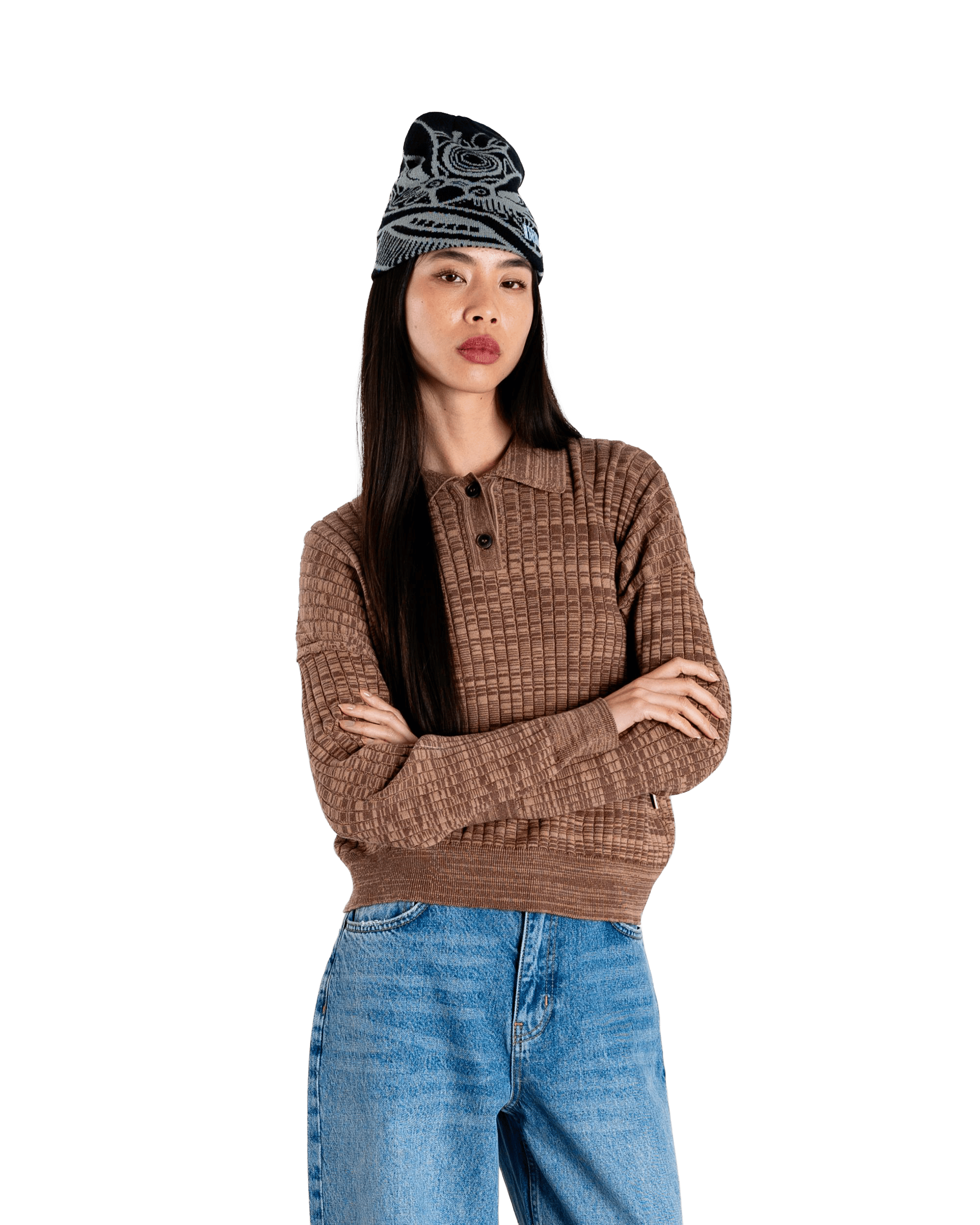 Woodbird Female WBMouls Knitted Polo Knits Dark Brown