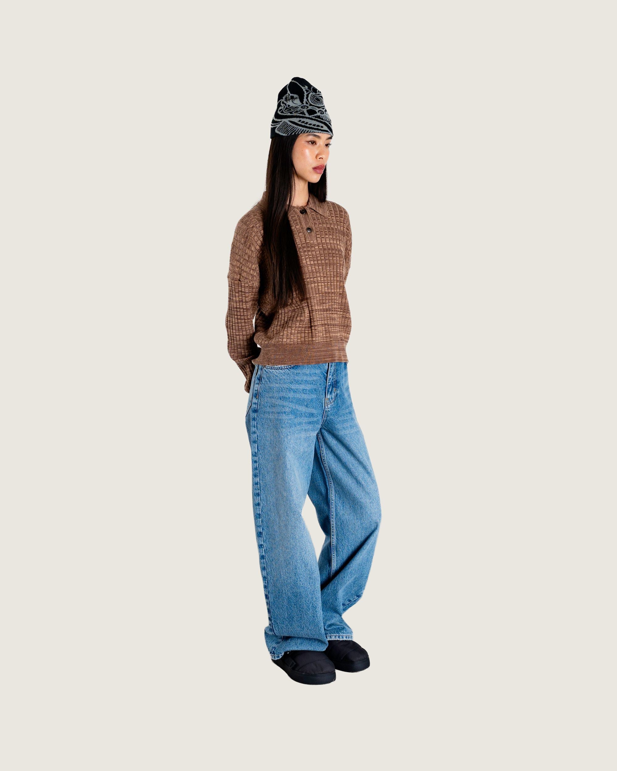 Woodbird Female WBMouls Knitted Polo Knits Dark Brown