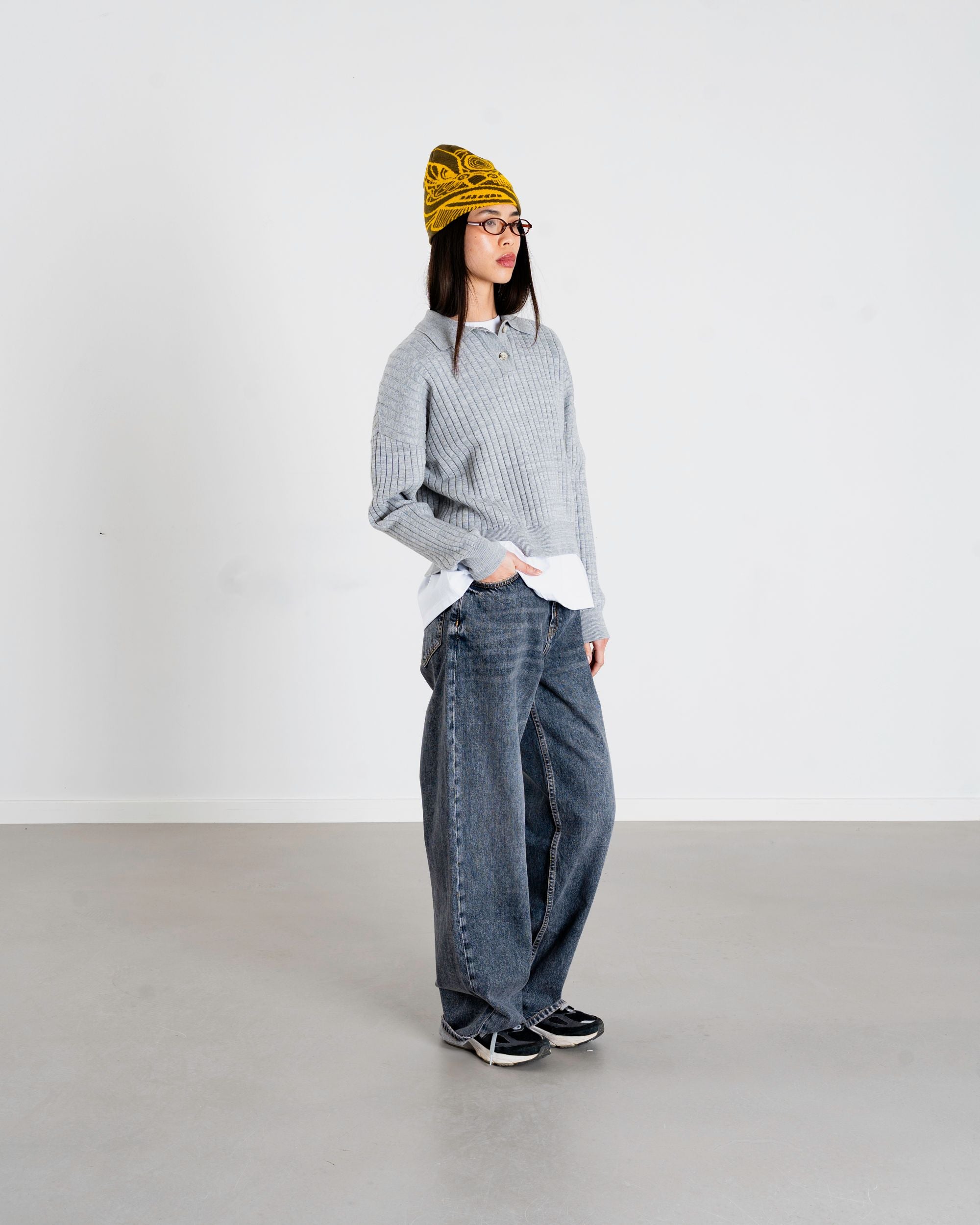 Woodbird Female WBMouls Knitted Polo Knits Light Grey