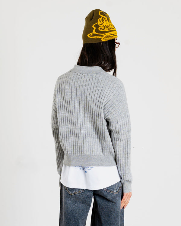 Woodbird Female WBMouls Knitted Polo Knits Light Grey