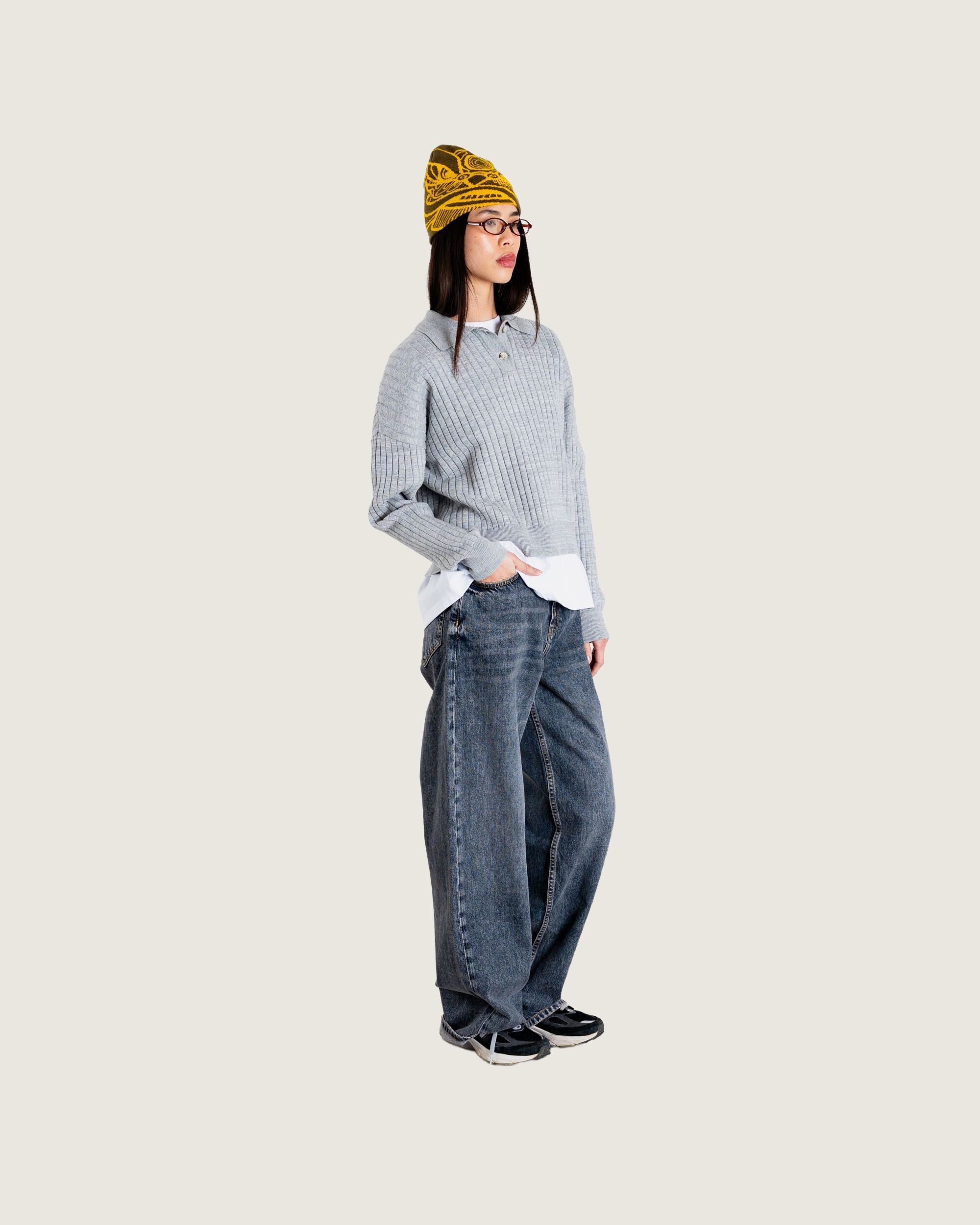 Woodbird Female WBMouls Knitted Polo Knits Light Grey