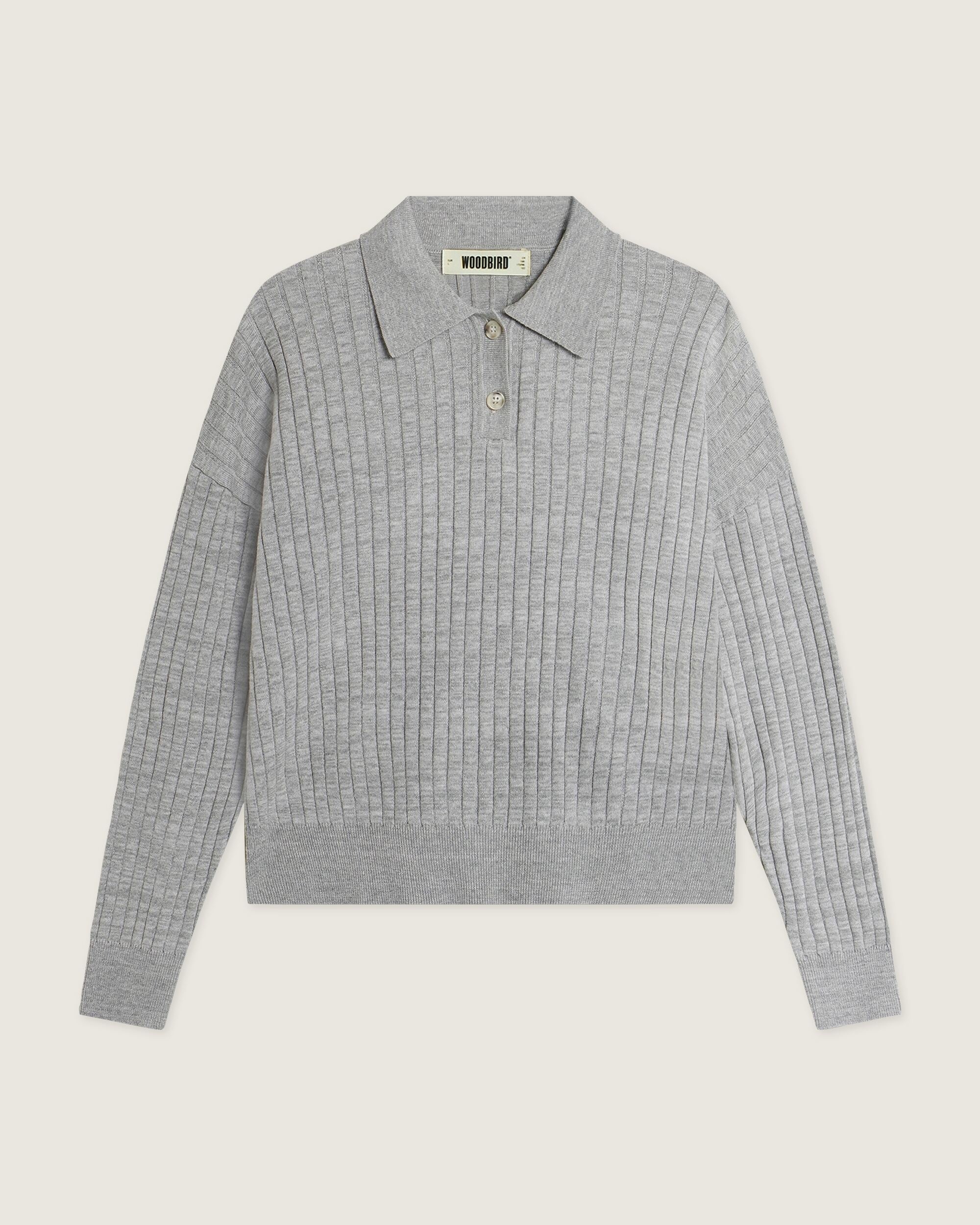 Woodbird Female WBMouls Knitted Polo Knits Light Grey
