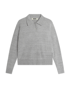 Woodbird Female WBMouls Knitted Polo Knits Light Grey