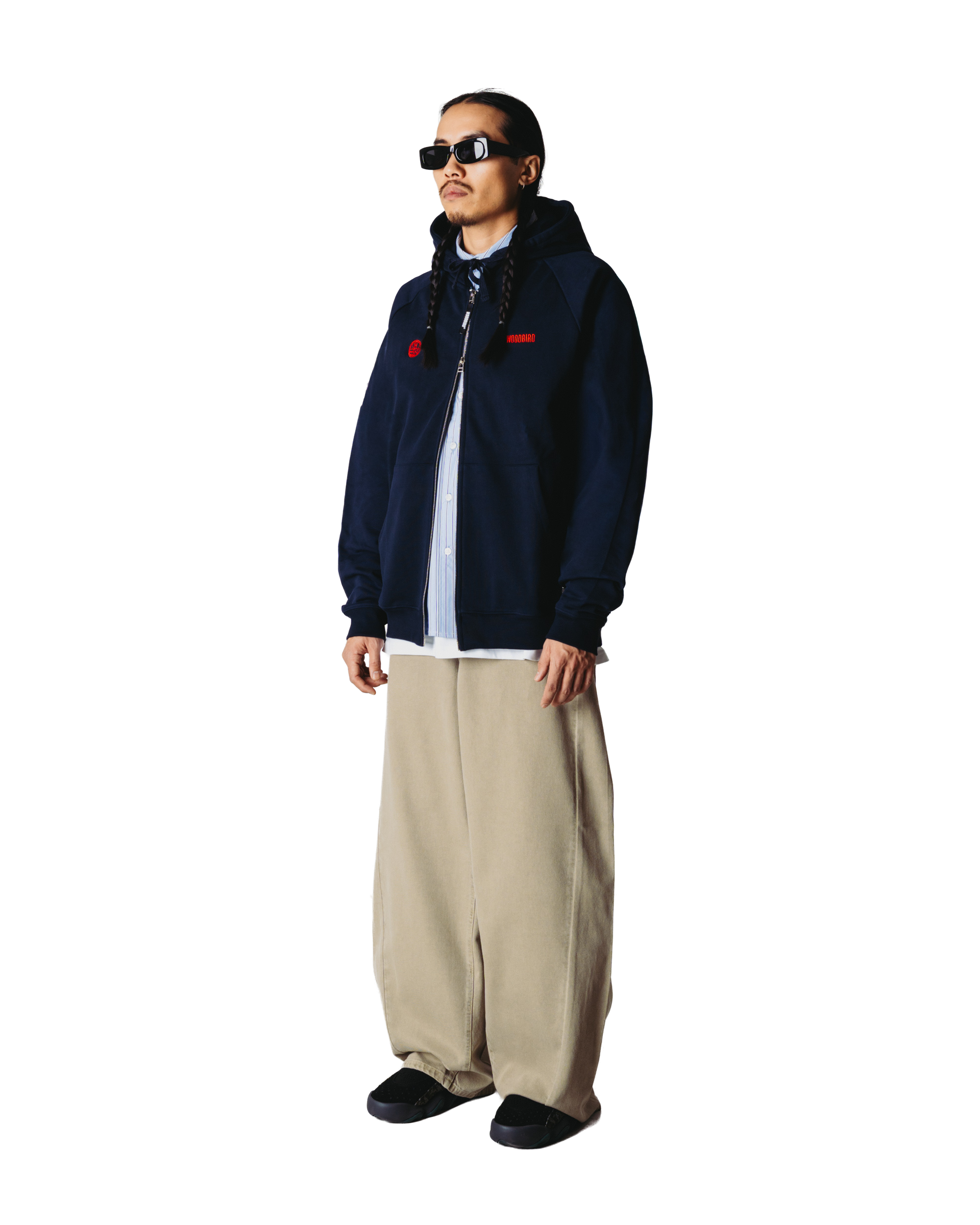 Woodbird WBPaw Emblem Zip Hoodie Sweats Dark Navy