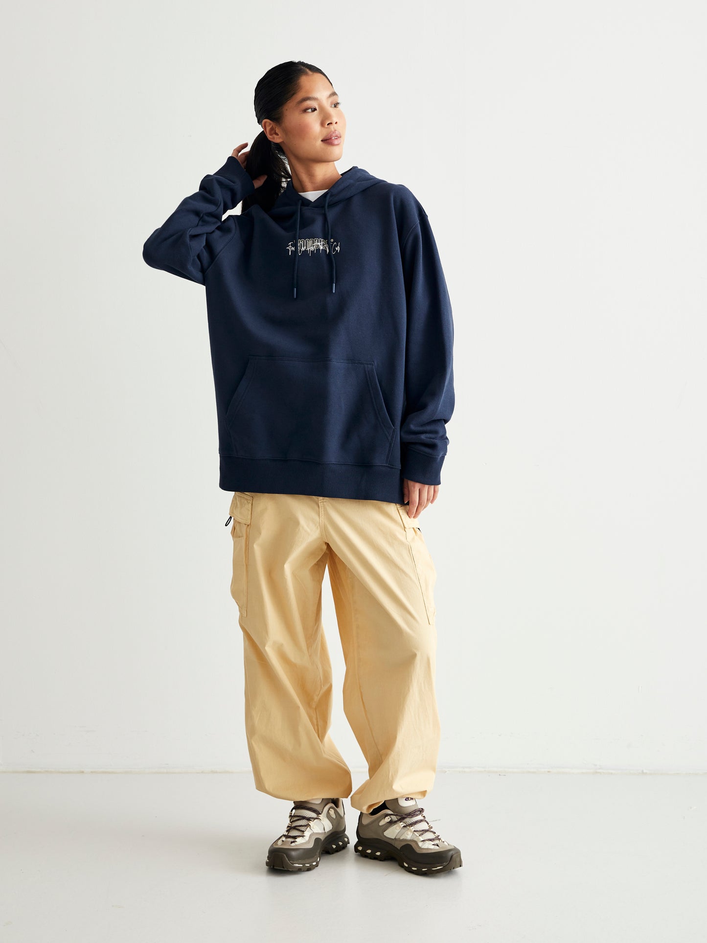 Woodbird Female WBPucs Fish Hoodie Sweats Navy