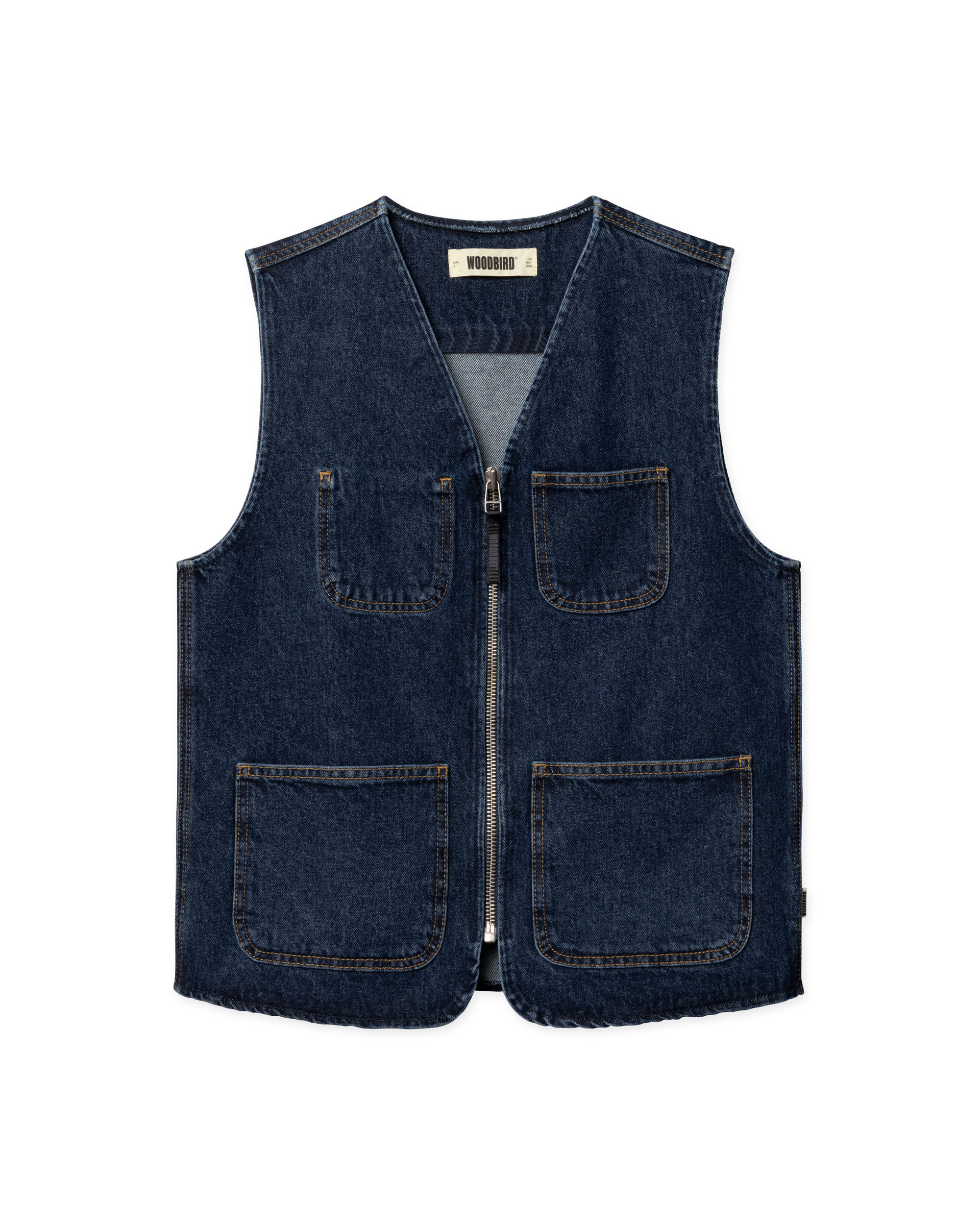 Woodbird Female WBRachel 90's Denim Vest Jackets Dark Blue