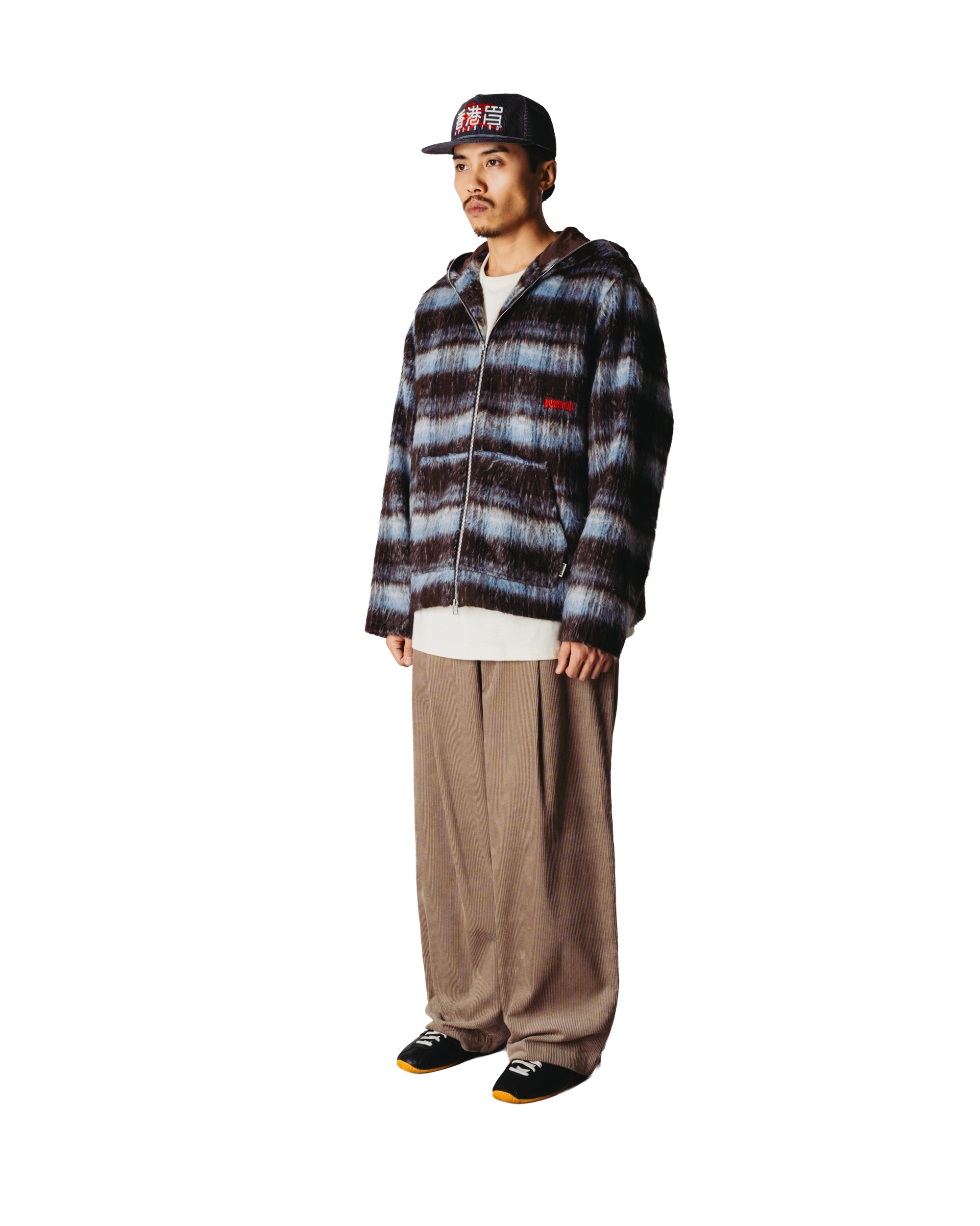 Woodbird WBSheng Zip Hoodie Jacket Jackets Dark Brown-Light Blue
