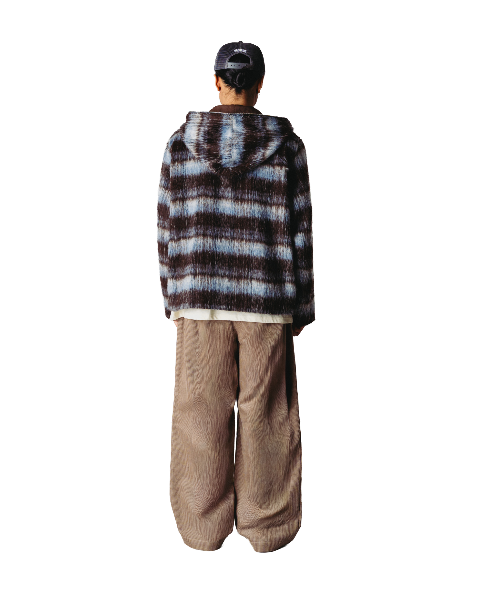 Woodbird WBSheng Zip Hoodie Jacket Jackets Dark Brown-Light Blue