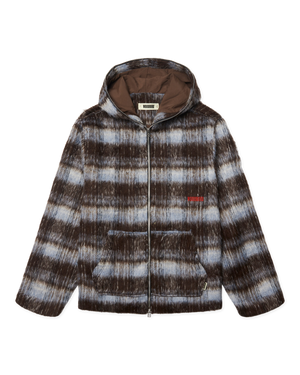 Woodbird WBSheng Zip Hoodie Jacket Jackets Dark Brown-Light Blue