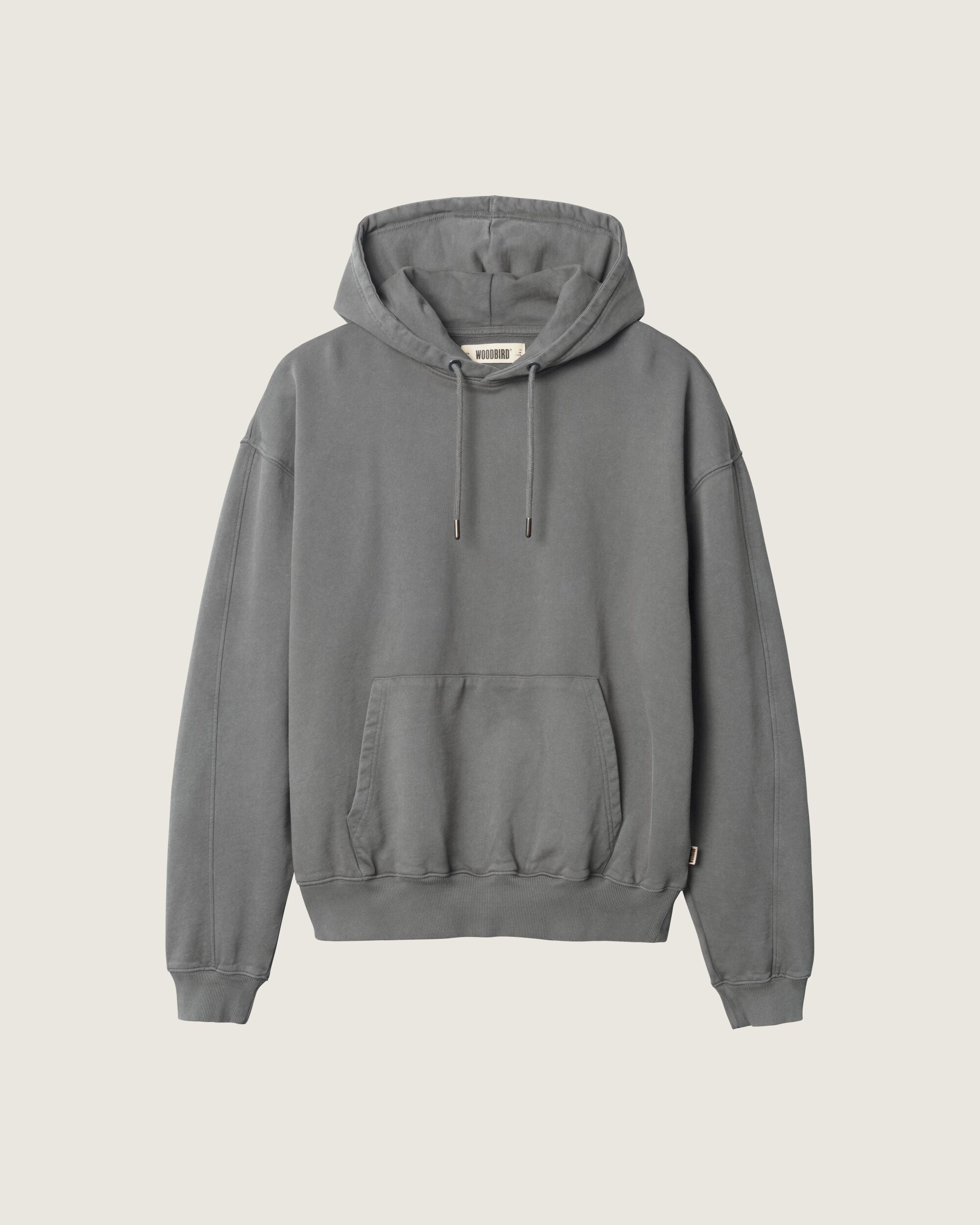 Woodbird WBSho Washed Hoodie Sweats Antra Grey