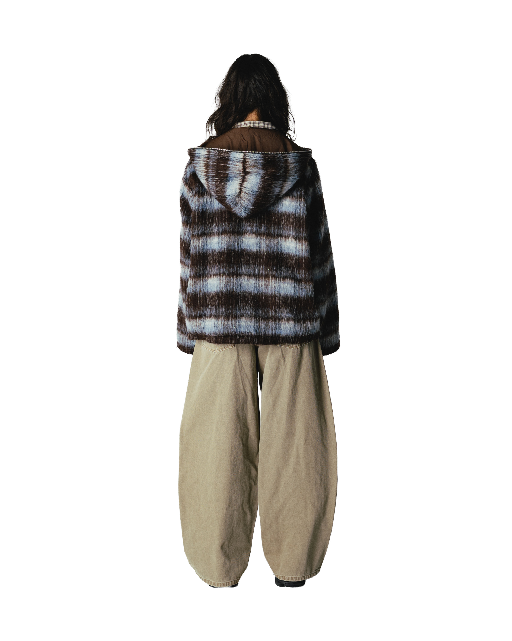 Woodbird Female WBShungy Zip Hoodie Jacket Outerwear Dark Brown-Light Blue