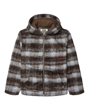 Woodbird Female WBShungy Zip Hoodie Jacket Outerwear Dark Brown-Light Blue