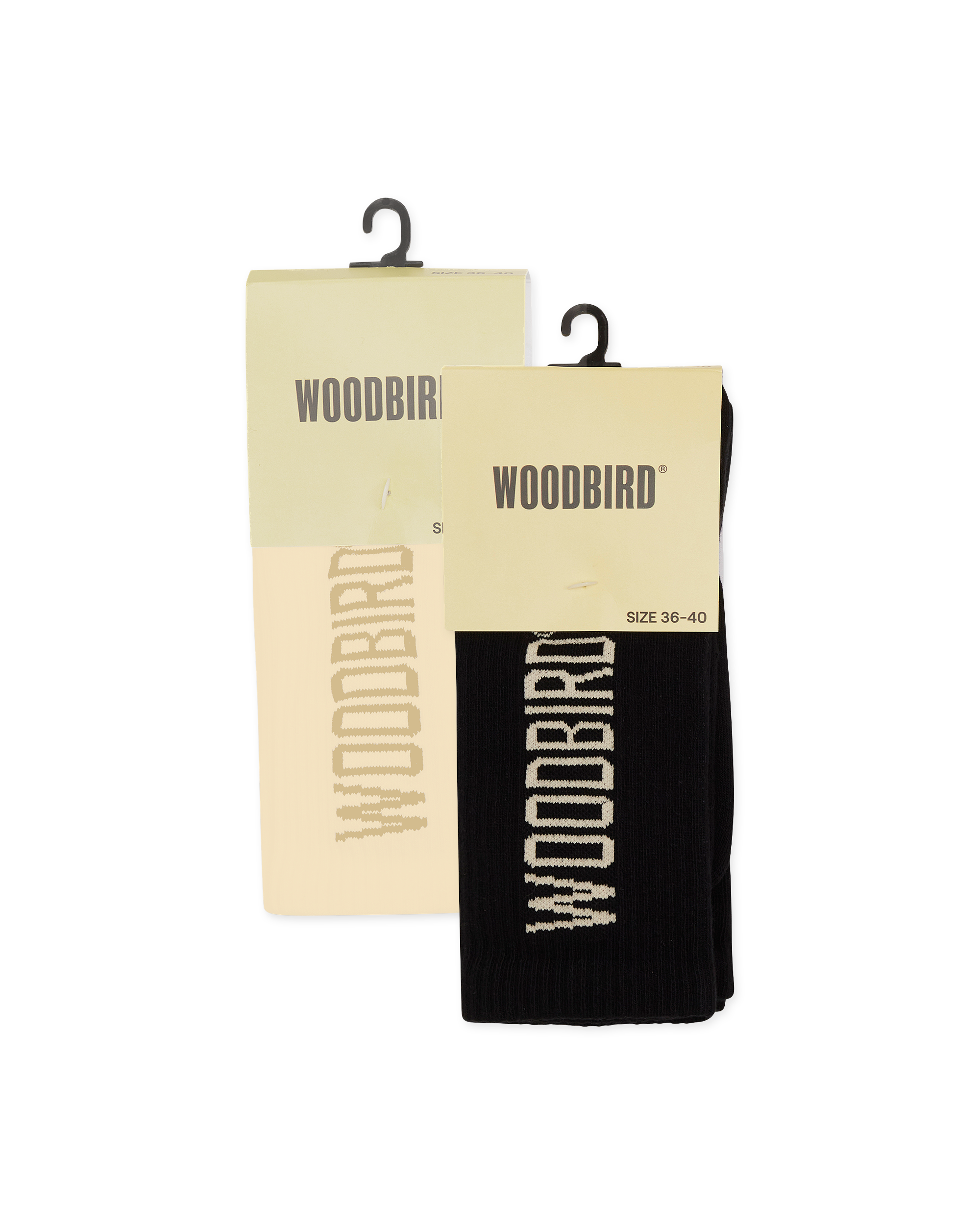 Woodbird WBTennis Multi Logo Socks 2 Pack Accessories Off White-Black