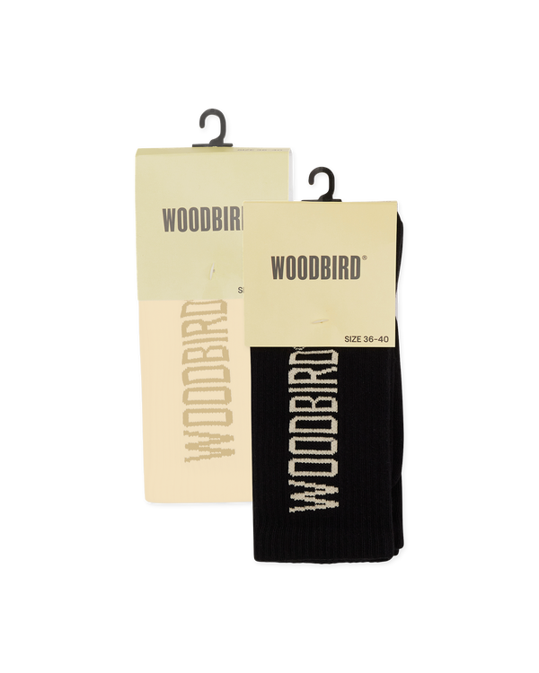 Woodbird WBTennis Multi Logo Socks 2 Pack Accessories Off White-Black