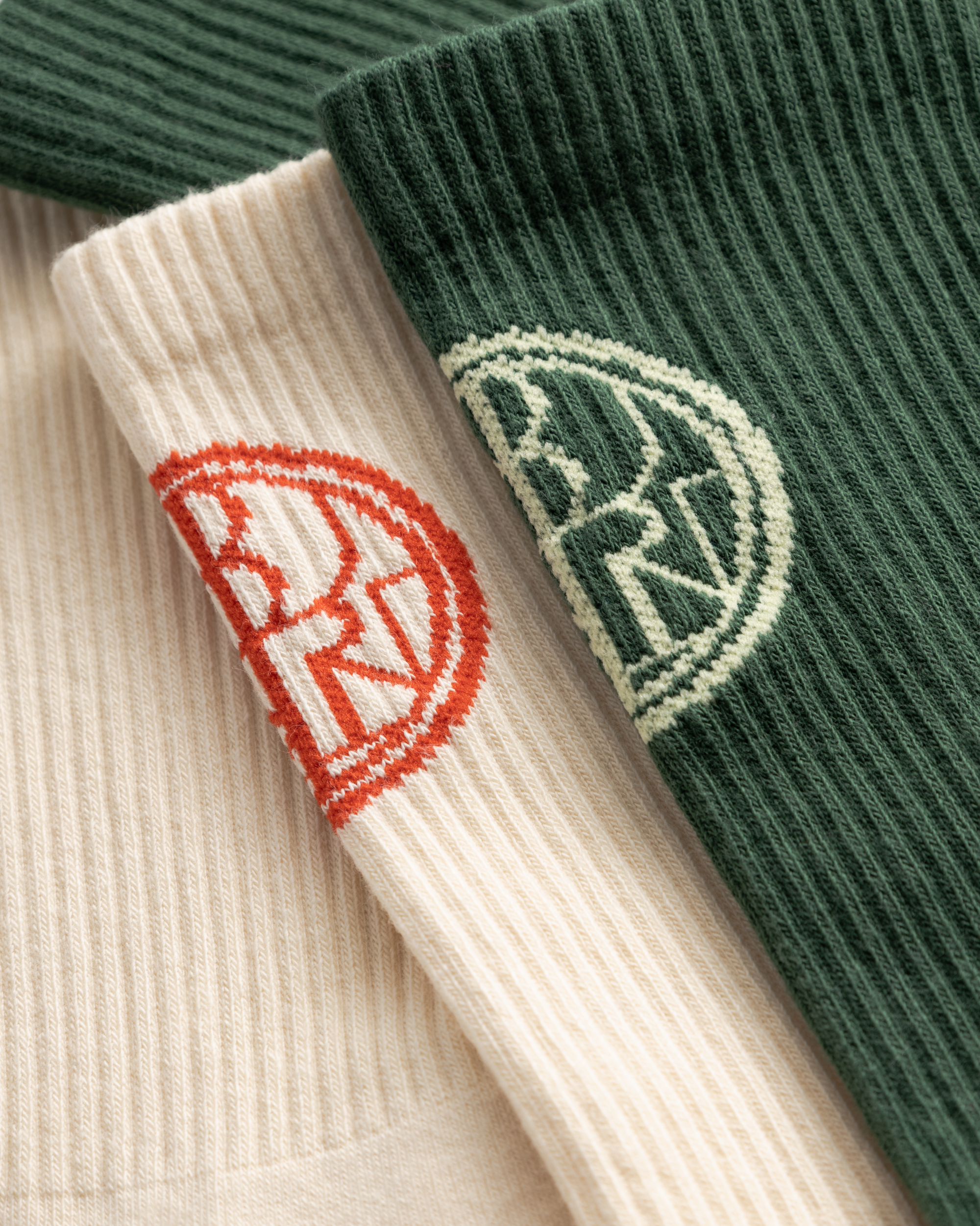 Woodbird WBTennis Stamp Socks 2 pack Accessories Pine Green-Off White