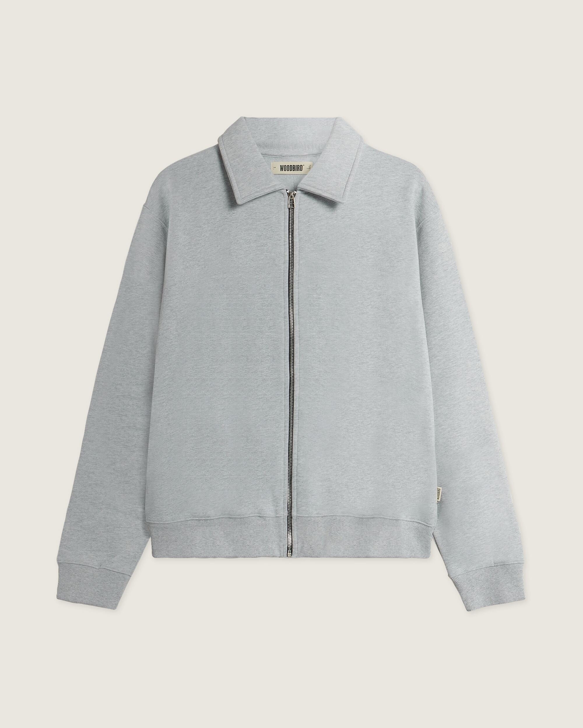 Woodbird WBTom Full Zip Polo Sweats Snow Melange