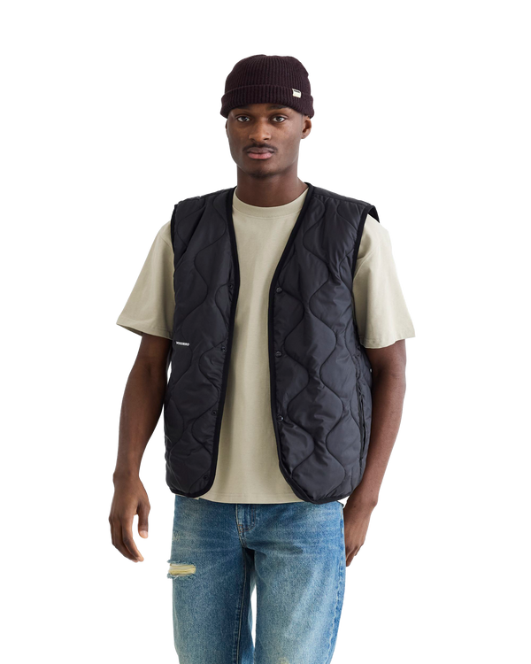 Woodbird WBTrais Quilt Vest Outerwear Black