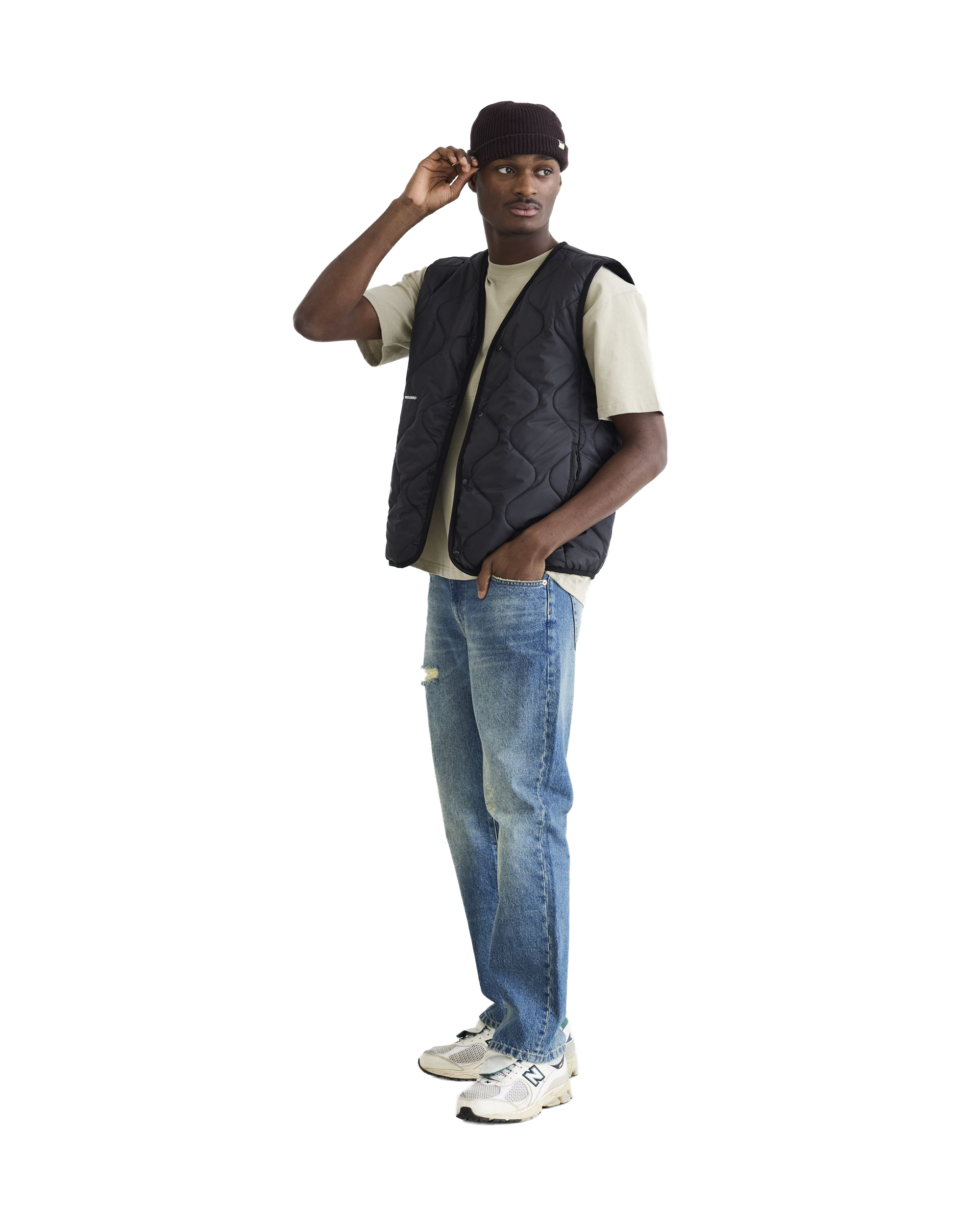 Woodbird WBTrais Quilt Vest Outerwear Black