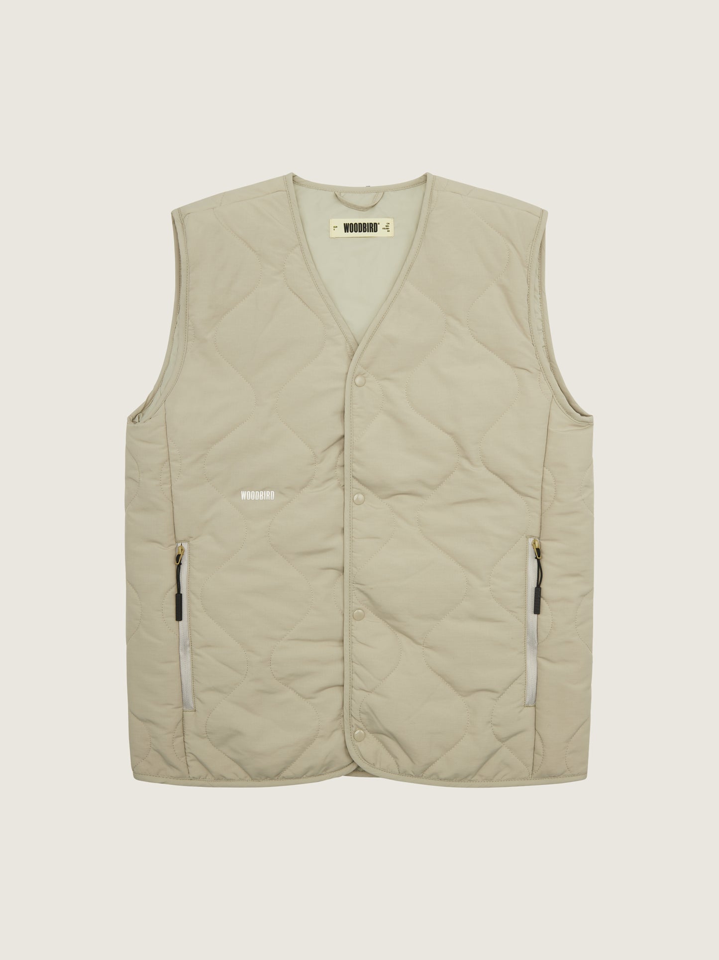 Woodbird WBTrais Quilt Vest Outerwear Stone