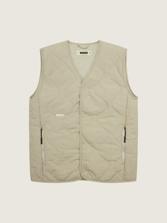 Woodbird WBTrais Quilt Vest Outerwear Stone