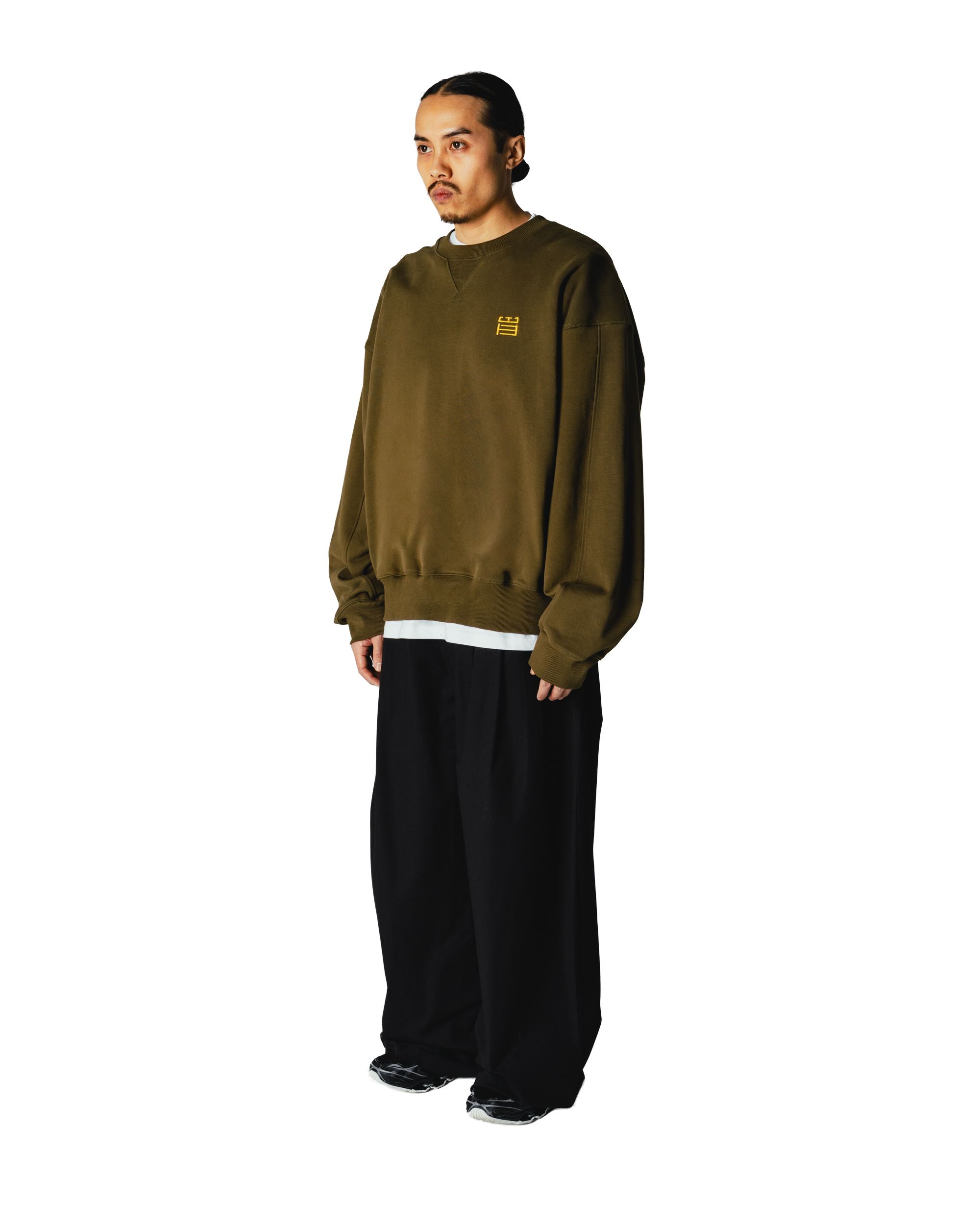 Woodbird WBWake Twist Crew Sweats Dark Olive
