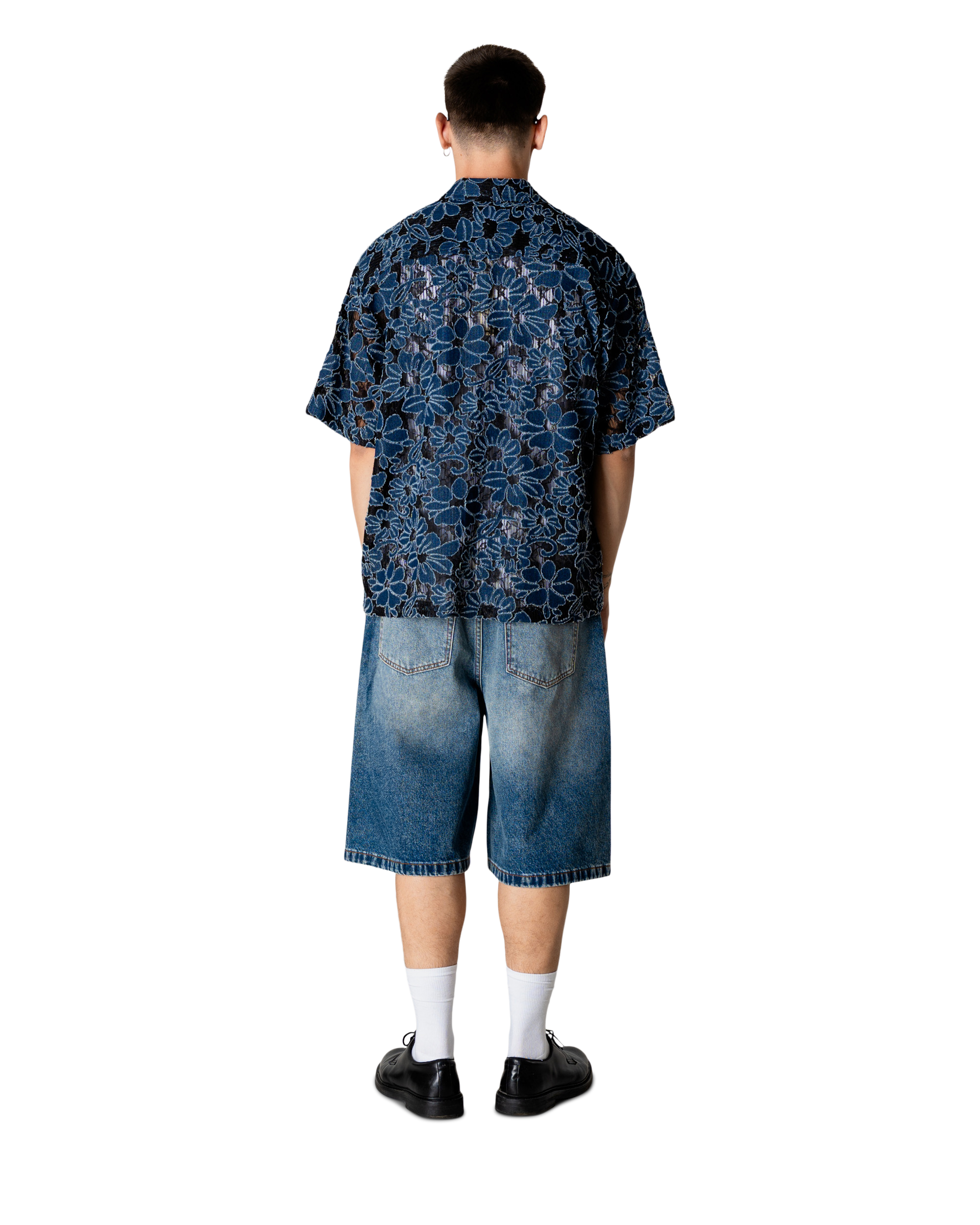 Woodbird WBWang Denim Lace Shirt Shirts Blue-Black