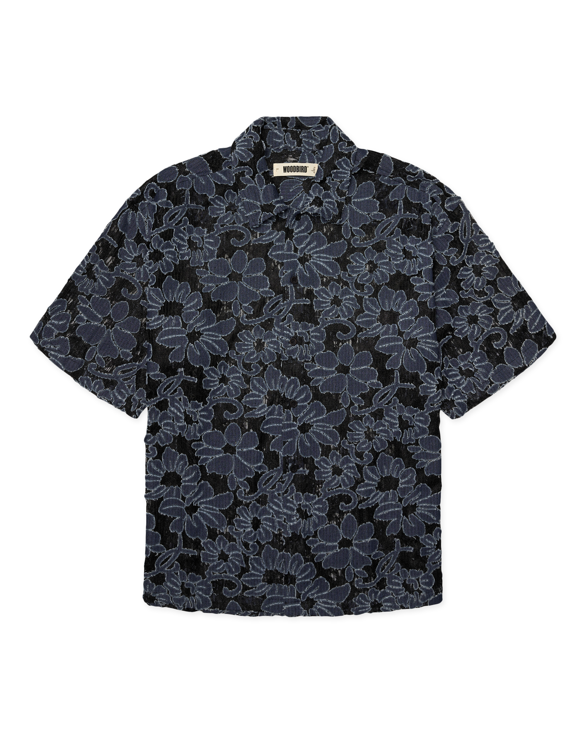 Woodbird WBWang Denim Lace Shirt Shirts Blue-Black