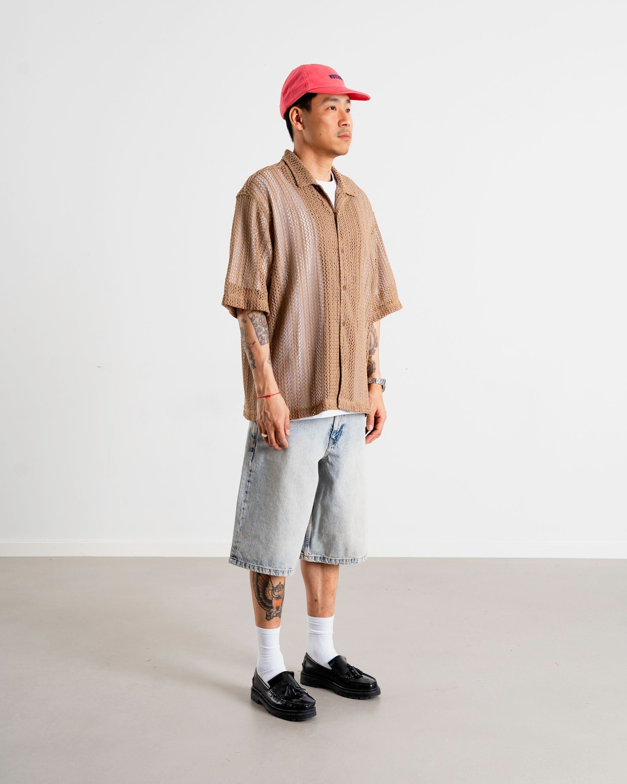 Woodbird WBWang Lace Shirt Shirts Taupe Brown