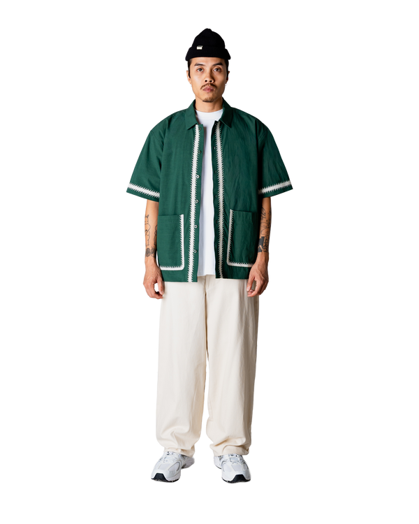 Woodbird WBWang Line Shirt Shirts Pine Green