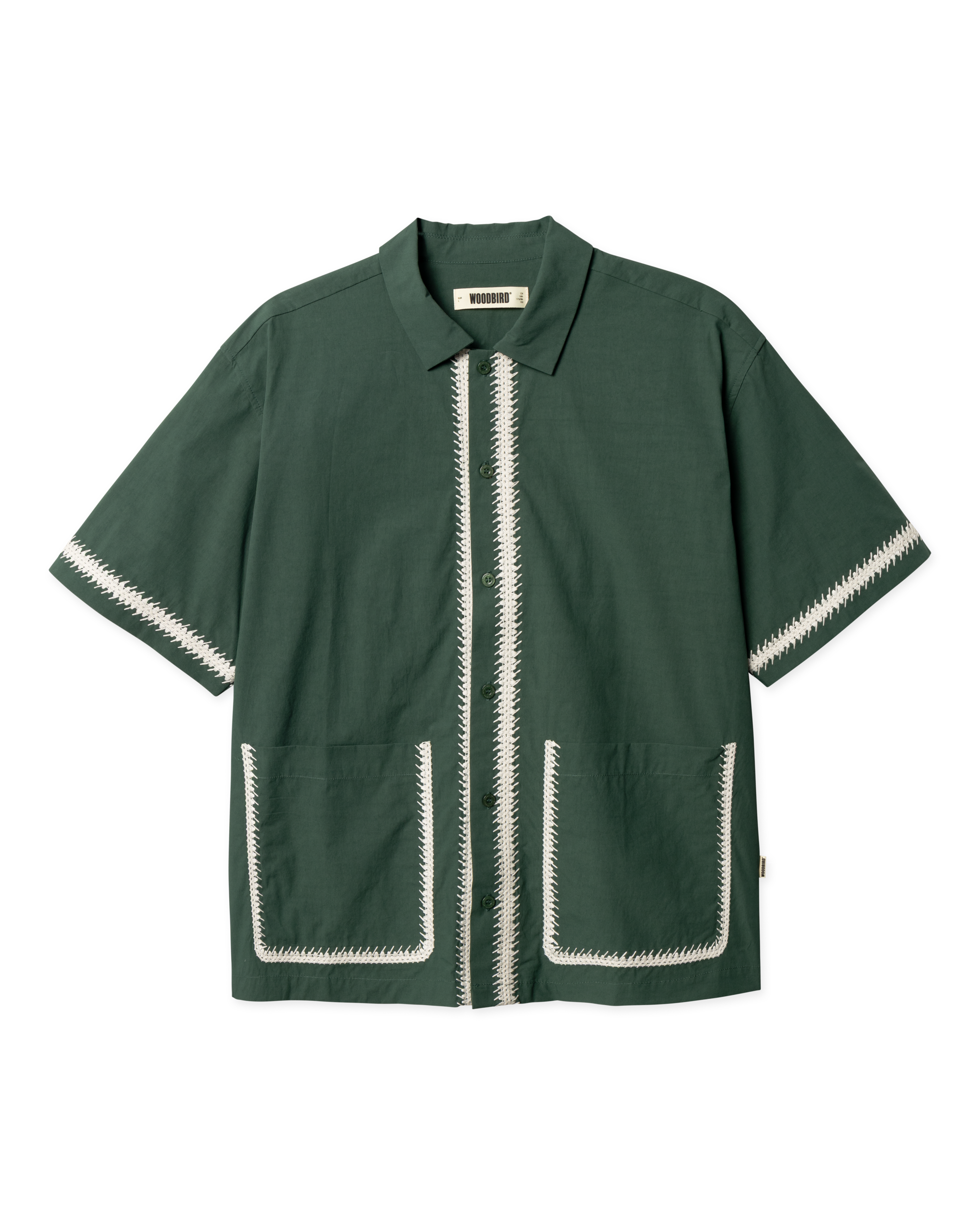 Woodbird WBWang Line Shirt Shirts Pine Green