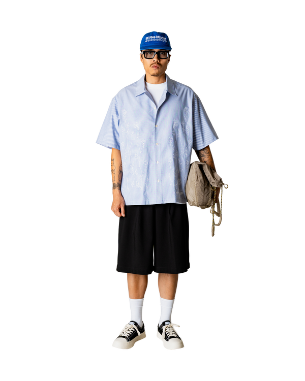 Woodbird WBWang Ox Flower Shirt Shirts Light Blue