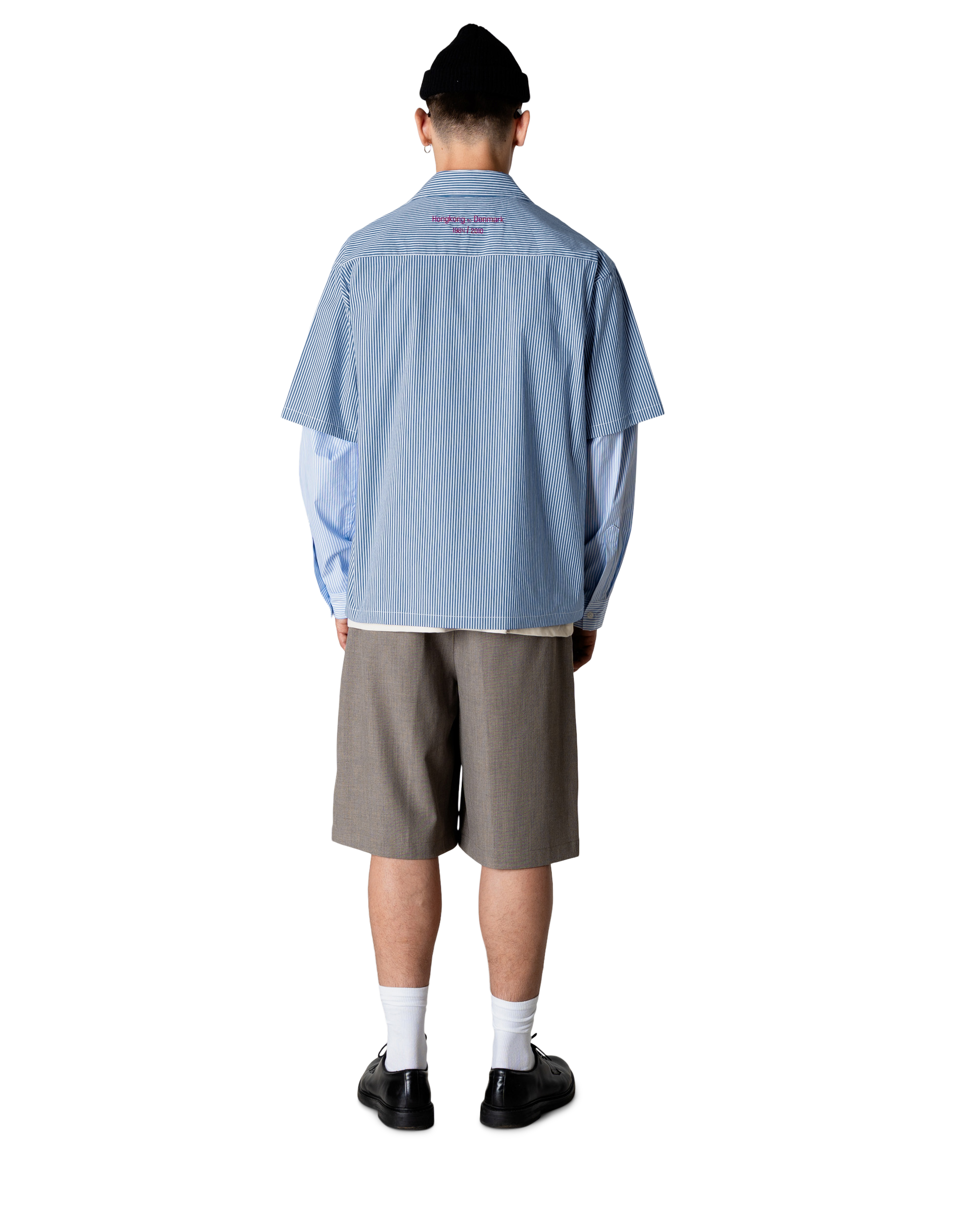 Woodbird WBWang Stripe EMB Shirt Shirts Blue-White