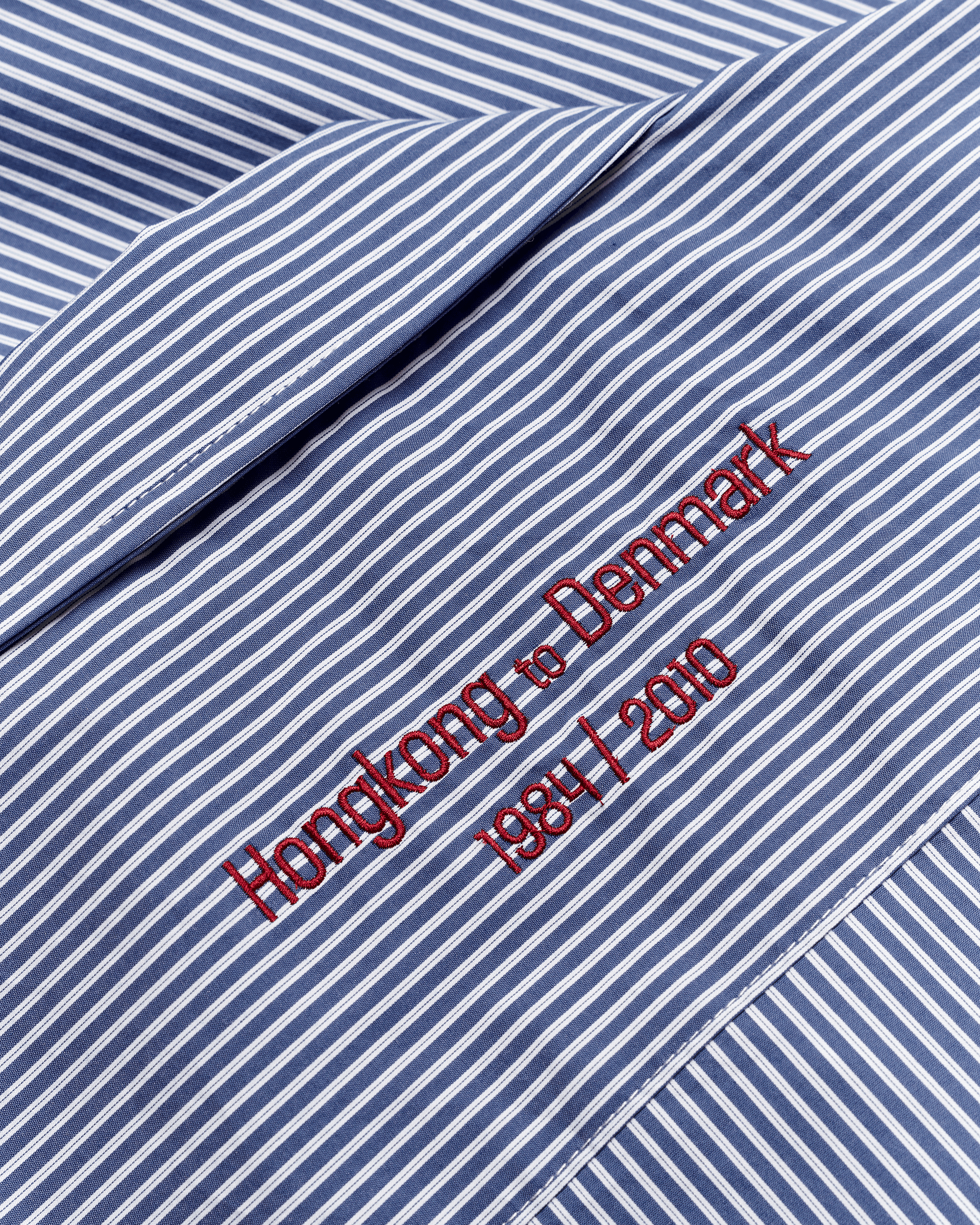 Woodbird WBWang Stripe EMB Shirt Shirts Blue-White