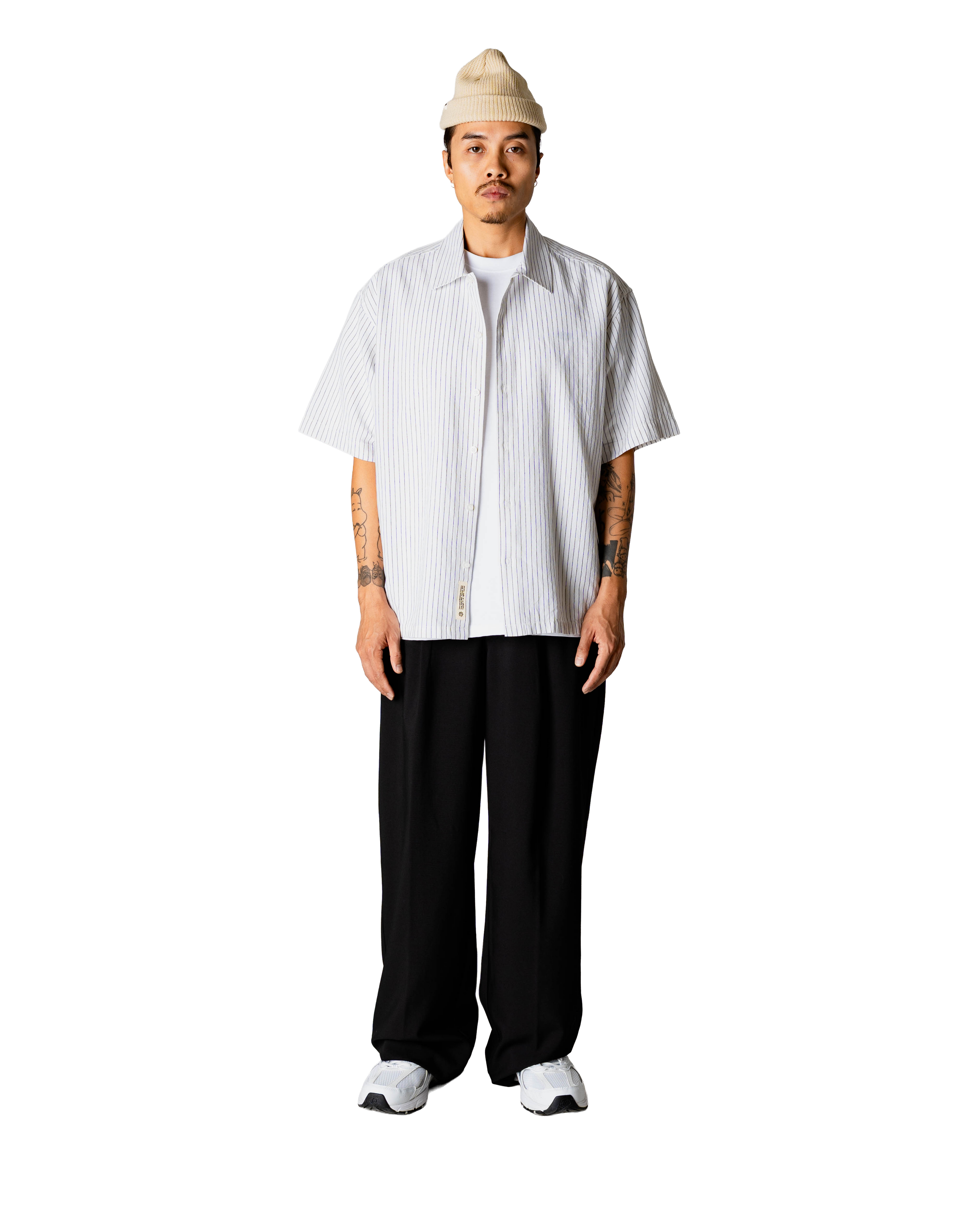 Woodbird WBWang Tai Stripe Shirt Shirts White Stripe