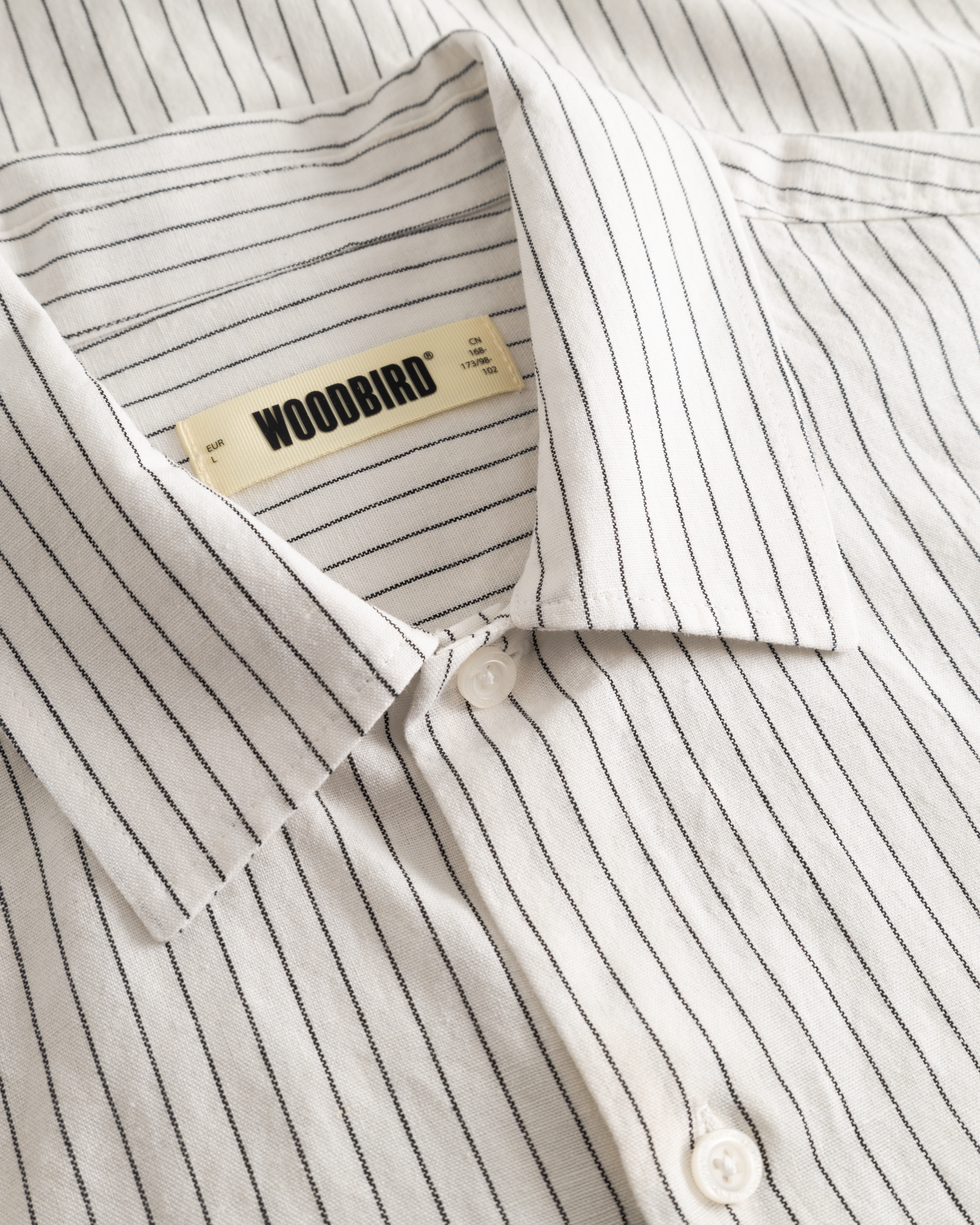 Woodbird WBWang Tai Stripe Shirt Shirts White Stripe