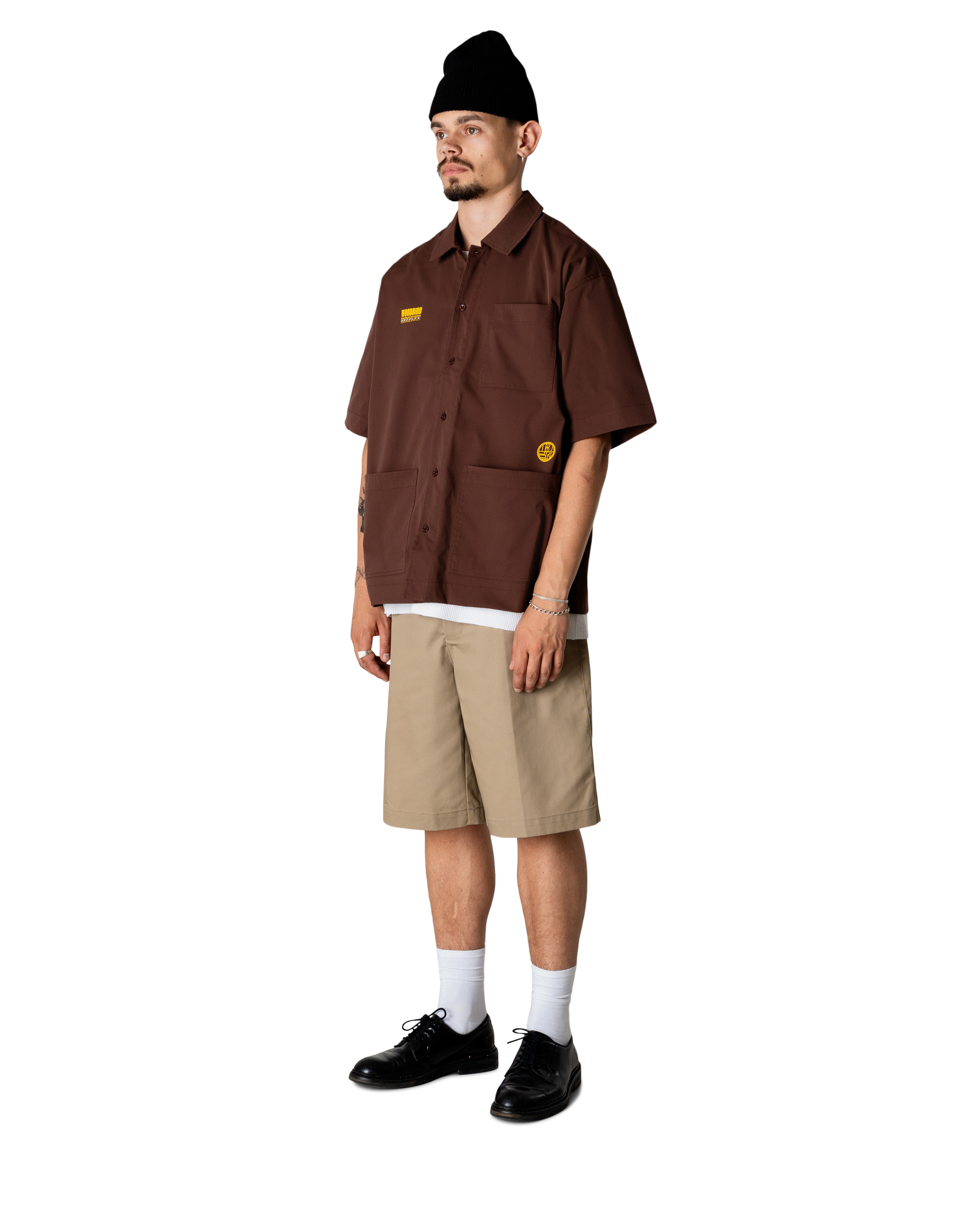 Woodbird WBWang Work Shirt Shirts Dark Brown