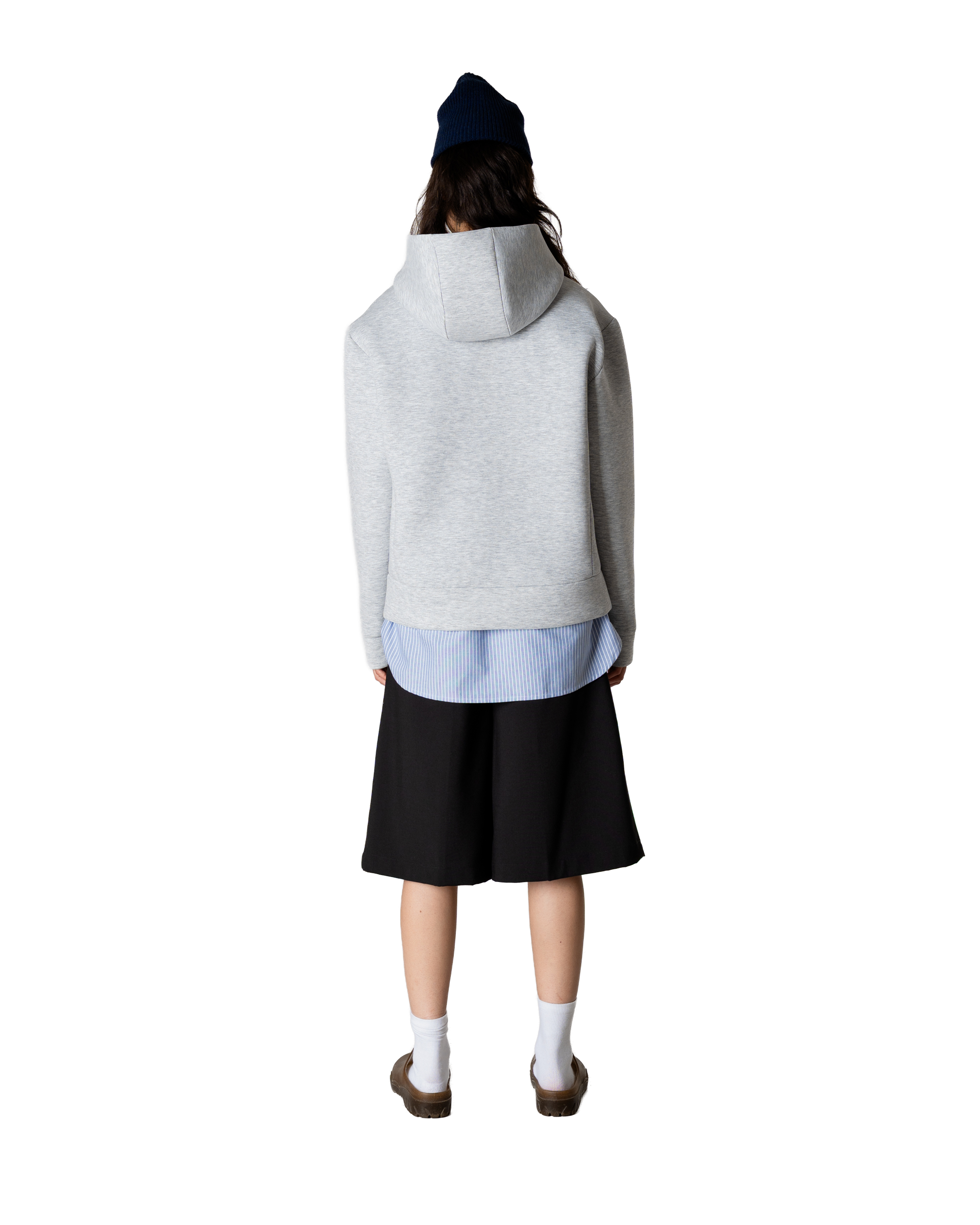 Woodbird Female WBWuji Scuba Zip Hoodie Sweats Light Grey Melange