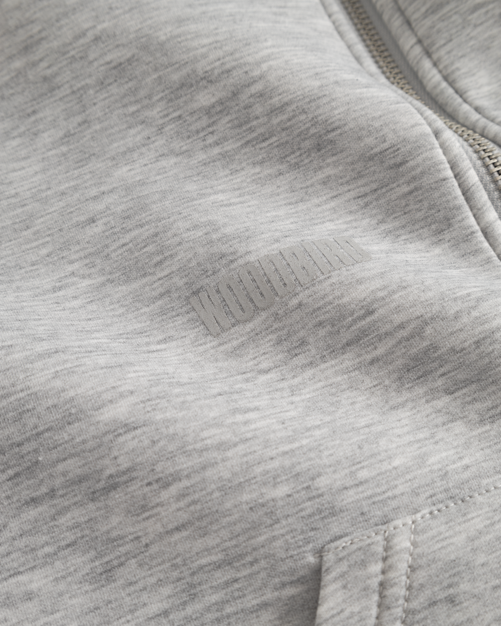 Woodbird Female WBWuji Scuba Zip Hoodie Sweats Light Grey Melange