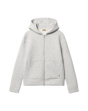 Woodbird Female WBWuji Scuba Zip Hoodie Sweats Light Grey Melange