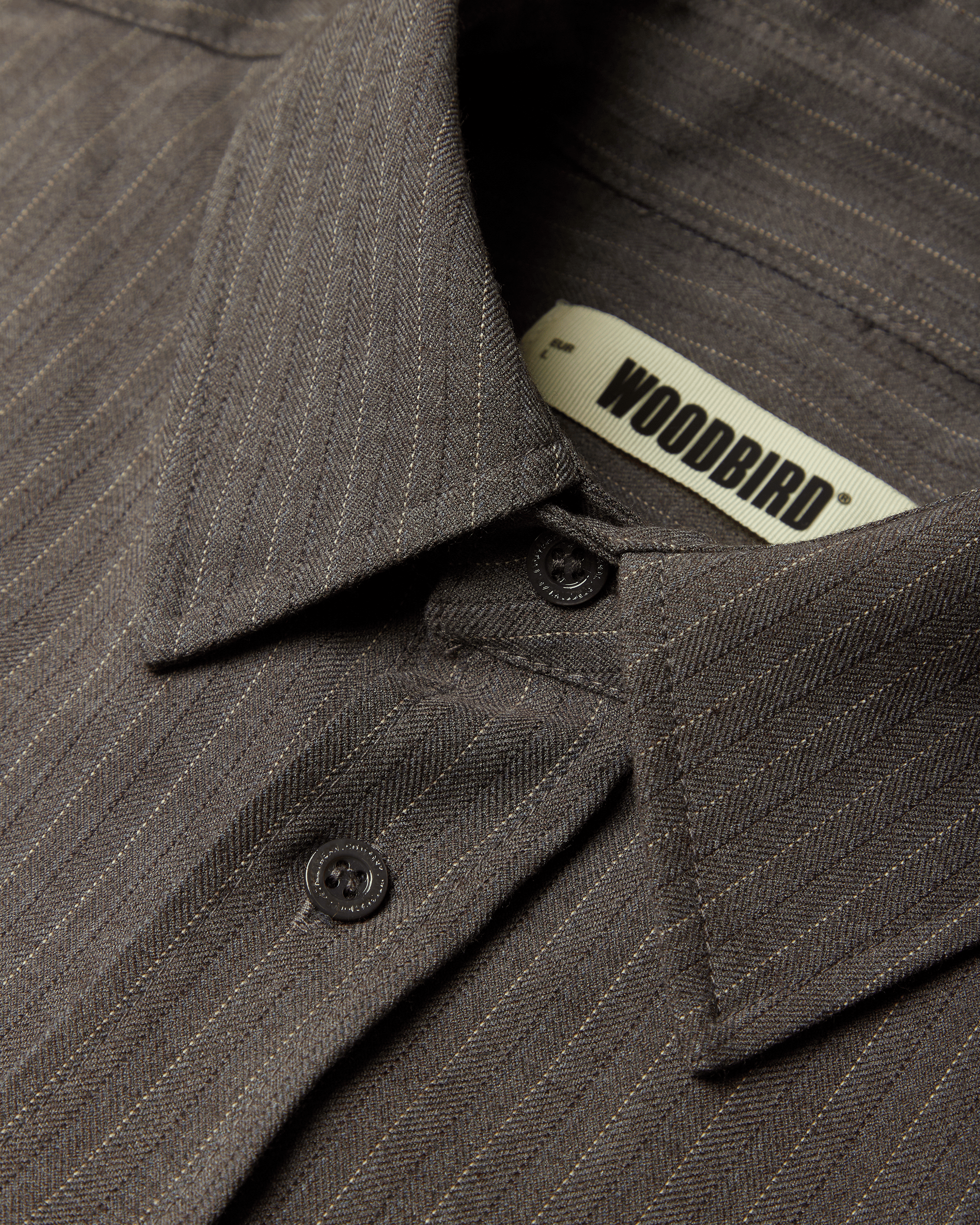 Woodbird WBXing HB Stripe Shirt Shirts Dark Grey