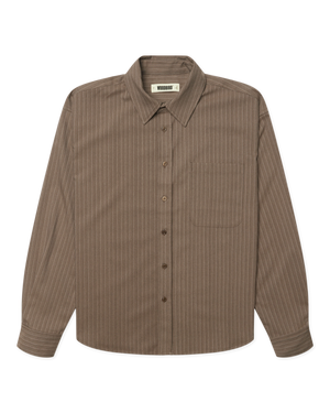 Woodbird WBXing HB Stripe Shirt Shirts Dark Olive