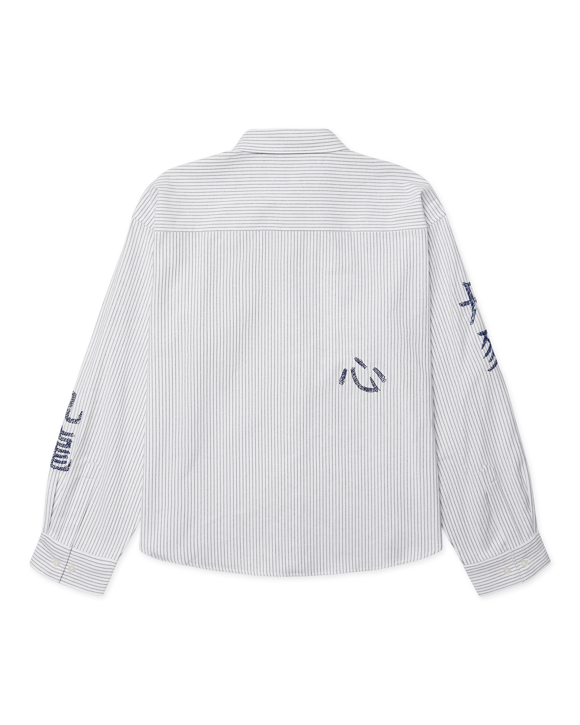 Woodbird WBXing Ox Writing Shirt Shirts White-Navy