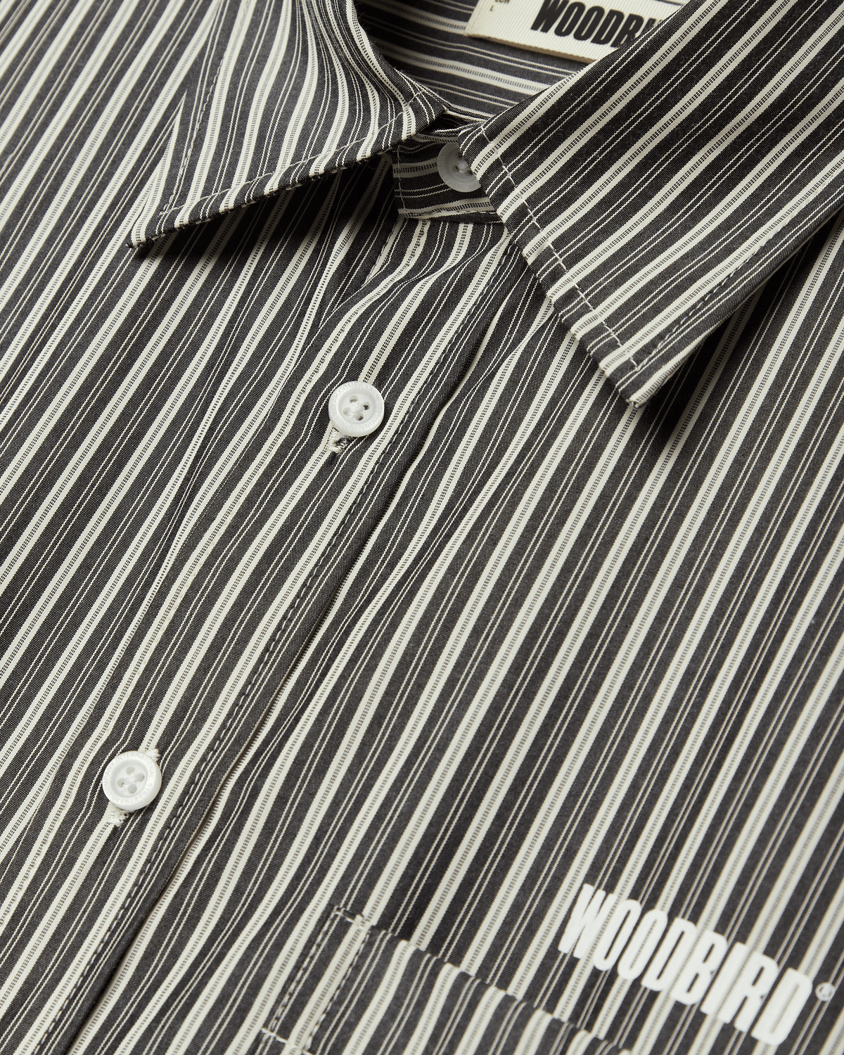Woodbird WBXing Stripe Shirt Shirts Off White-Black