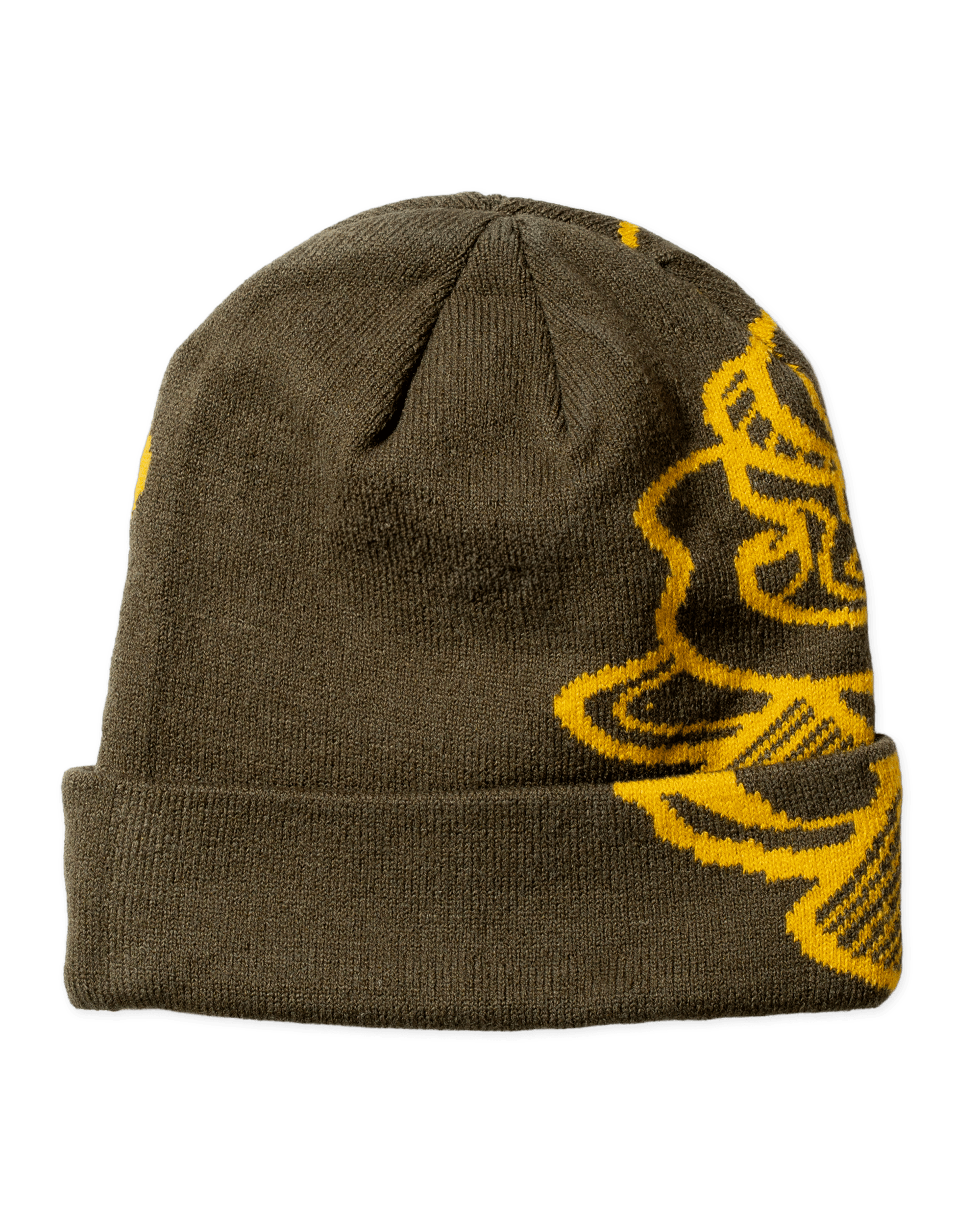 Woodbird WBYan Lion JQ Fold Beanie Accessories Dark Brown-yellow
