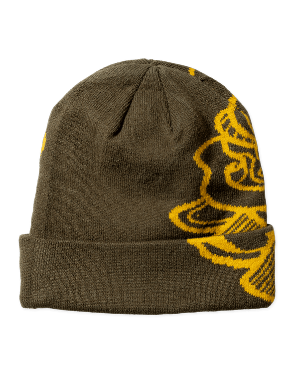 Woodbird WBYan Lion JQ Fold Beanie Accessories Dark Brown-yellow