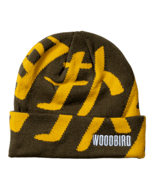 Woodbird WBYan Sumo JQ Fold Beanie Accessories Dark Brown-yellow
