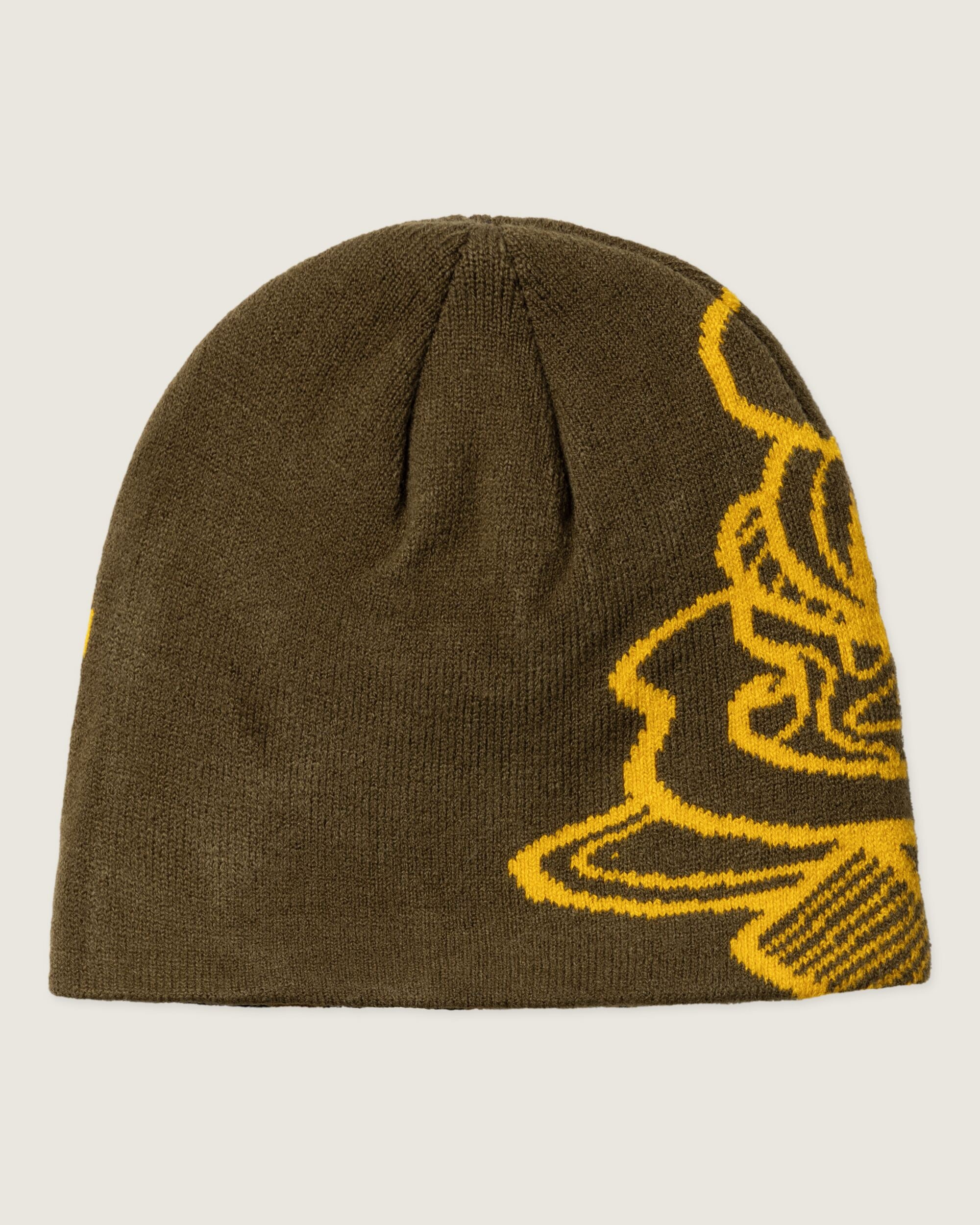 Woodbird WBYeti Cotton Beanie Accessories Dark Brown-yellow