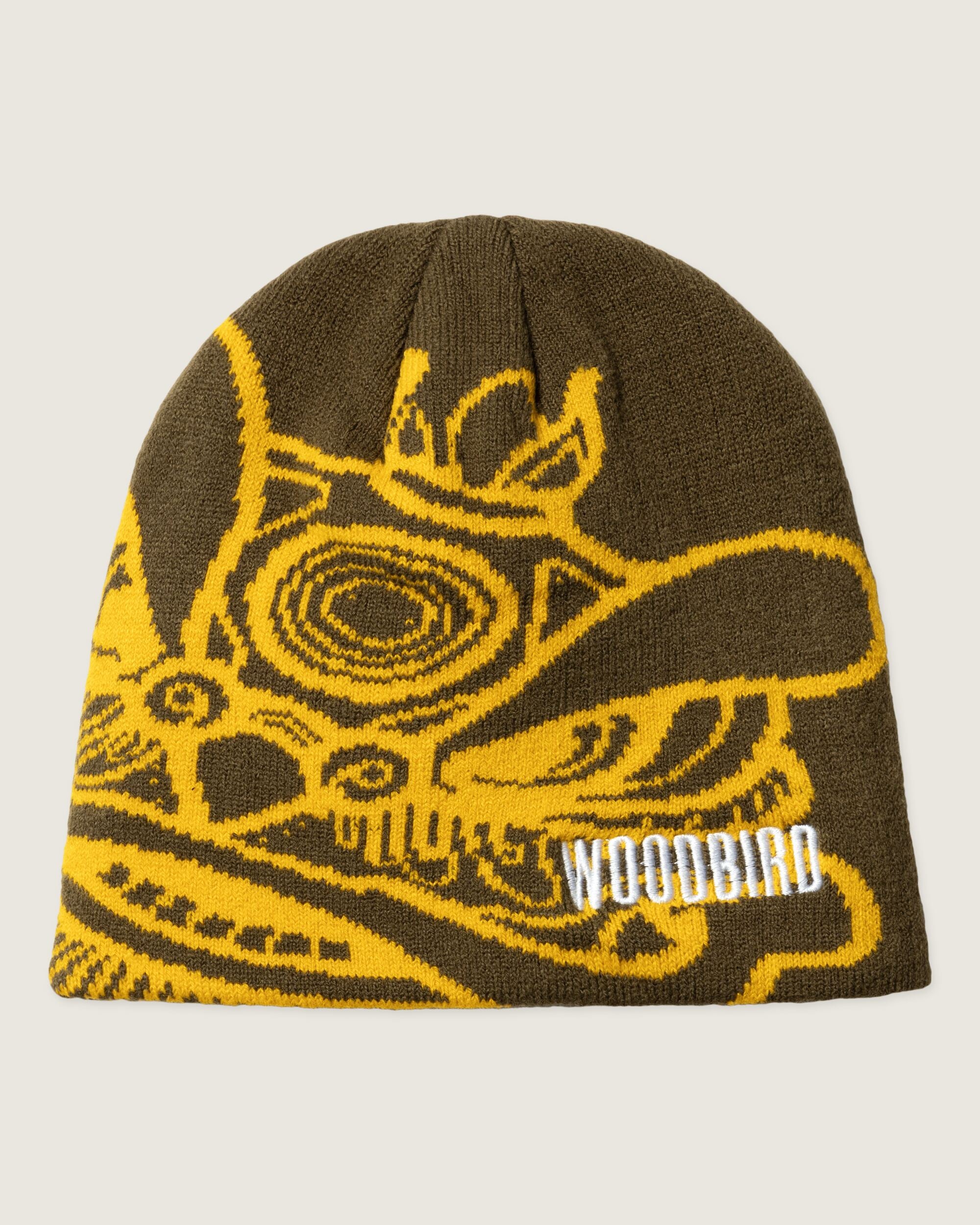 Woodbird WBYeti Cotton Beanie Accessories Dark Brown-yellow